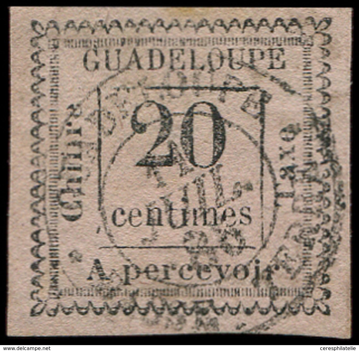 GUADELOUPE Taxe 9 : 20c. Rose, Oblitéré, TB - Autres & Non Classés