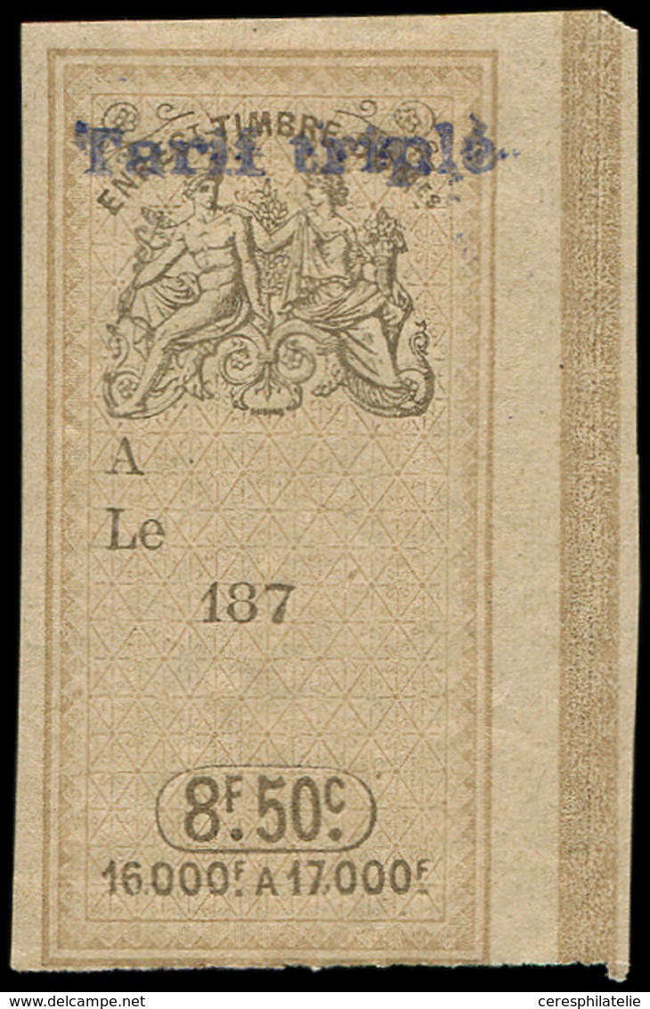 * GUADELOUPE Effet De Commerce De France N°291 : 8f.50c. Surch. "TARIF TRIPLE" Bleu Spécifique Guadeloupe, Rare Et TB - Autres & Non Classés