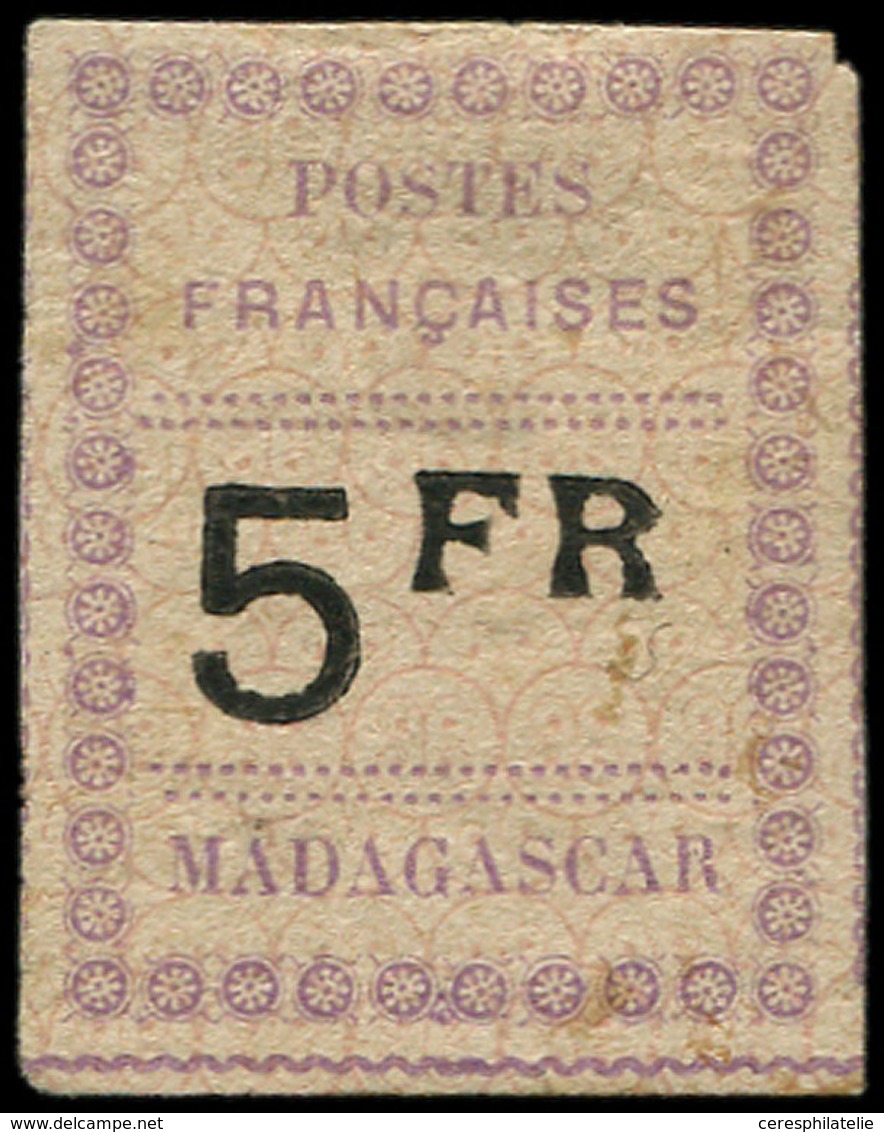 * MADAGASCAR 13 : 5f. Violet Et Noir Sur Gris, Ch. Un Peu Forte Sinon TB. Br - Autres & Non Classés