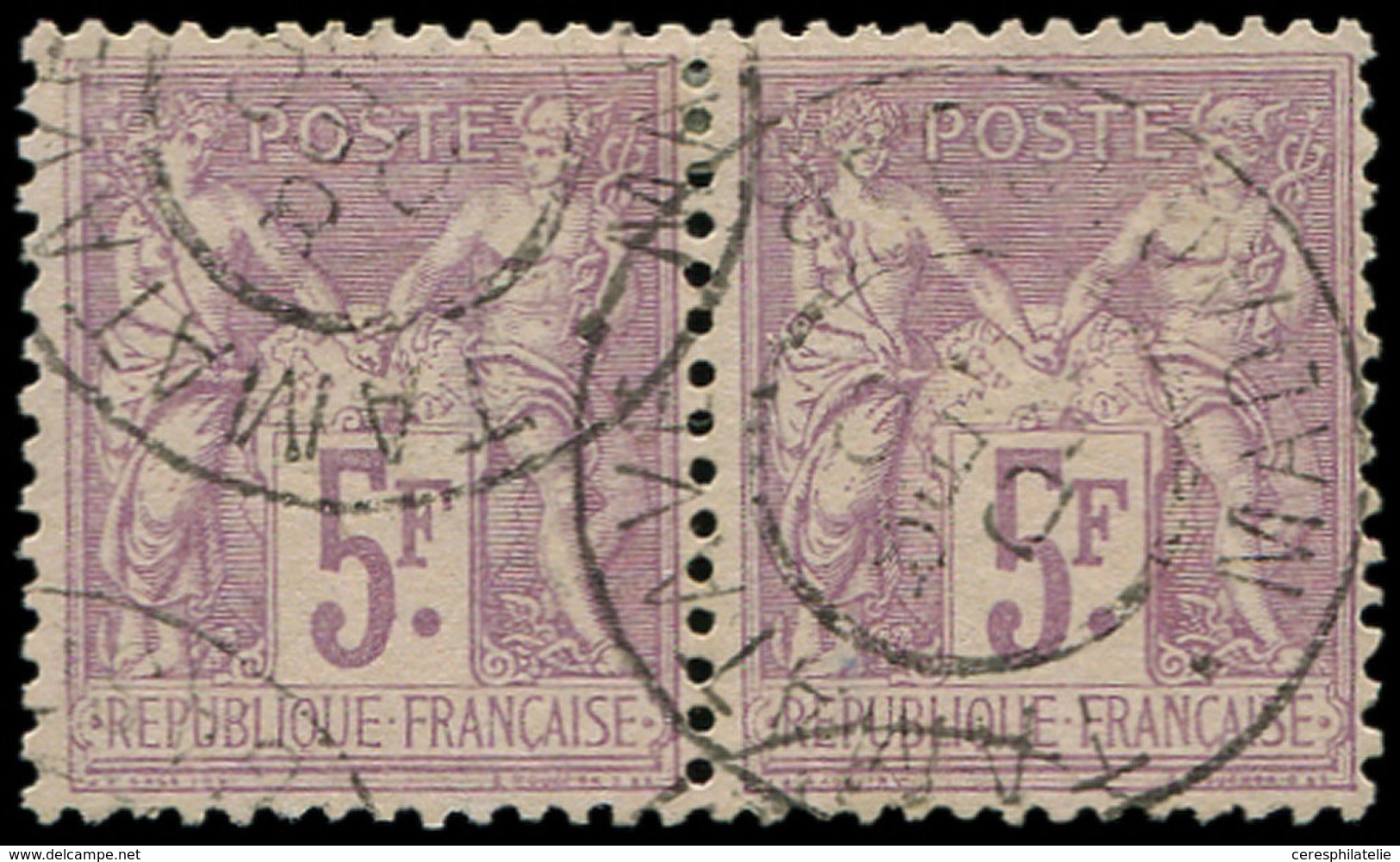 MADAGASCAR 95 : 5f. Violet, PAIRE Obl. TAMATAVE 8/12/(), TB/TTB - Autres & Non Classés