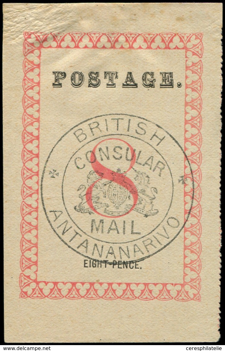 (*) MADAGASCAR Courrier Consulaire Britannique 35 : 8p. Rose-rouge, TTB, Cote Et N° Maury - Autres & Non Classés