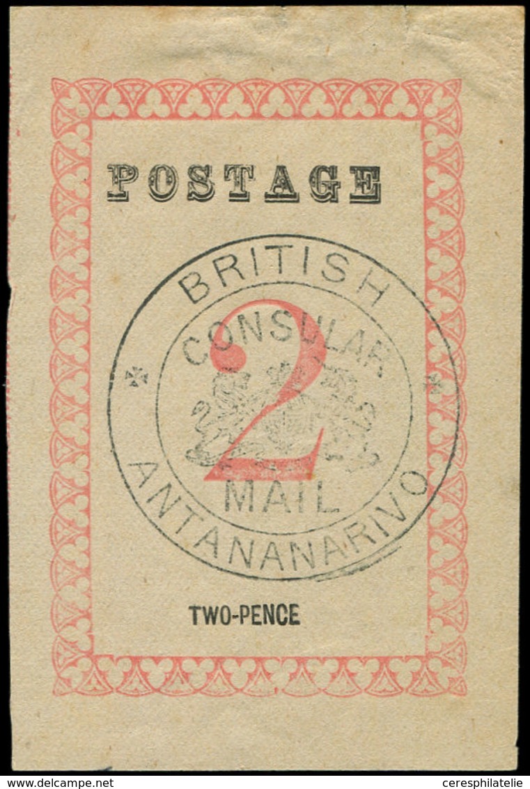 (*) MADAGASCAR Courrier Consulaire Britannique 39 : 2p. Rose-rouge, TB - Autres & Non Classés