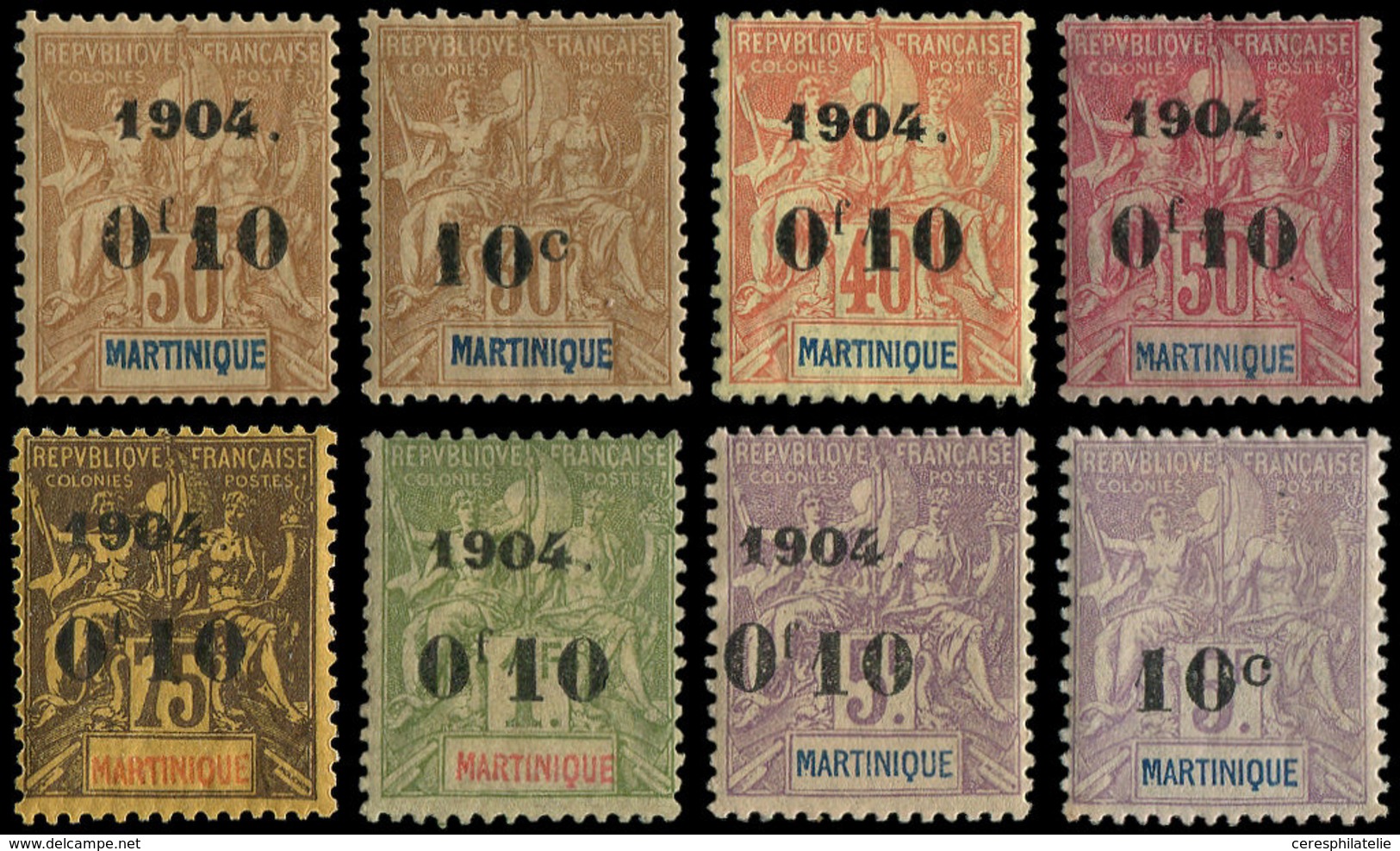 * MARTINIQUE 52/59 : Type Groupe, Surch. De 1904, TB - Autres & Non Classés