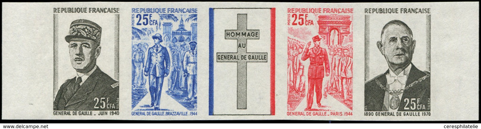 ** REUNION 403A : Bande Général De Gaulle, NON DENTELEE Bdf, TB - Altri & Non Classificati