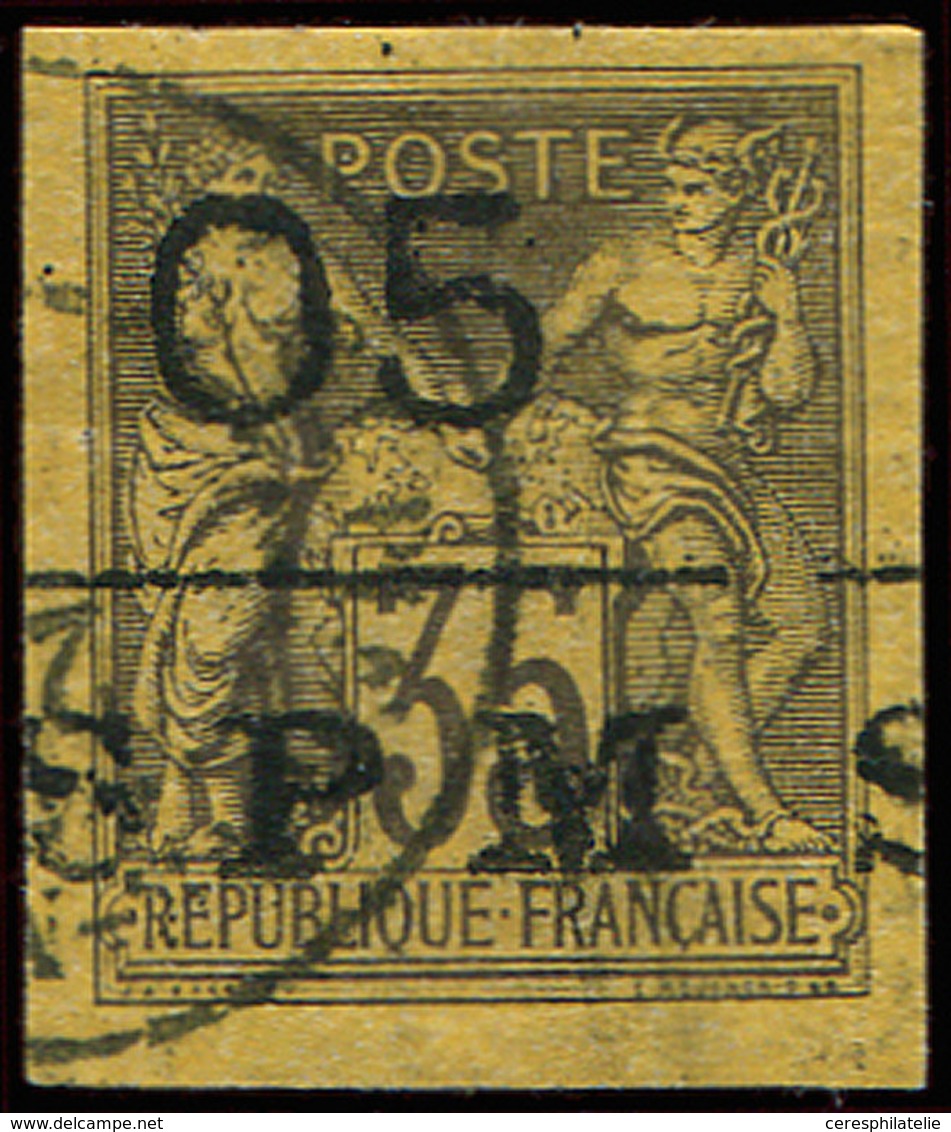 SAINT PIERRE ET MIQUELON 9 : 05 Sur 35c. Violet-noir Sur Orange, Obl., TB. C - Unused Stamps