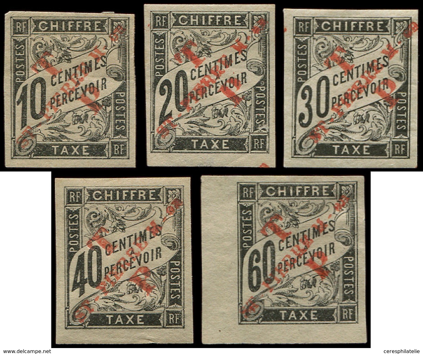 * SAINT PIERRE ET MIQUELON 51/55 : La Série Surch. De 1892, N°54 **, N°55 (*) Petit Cdf, TB - Neufs