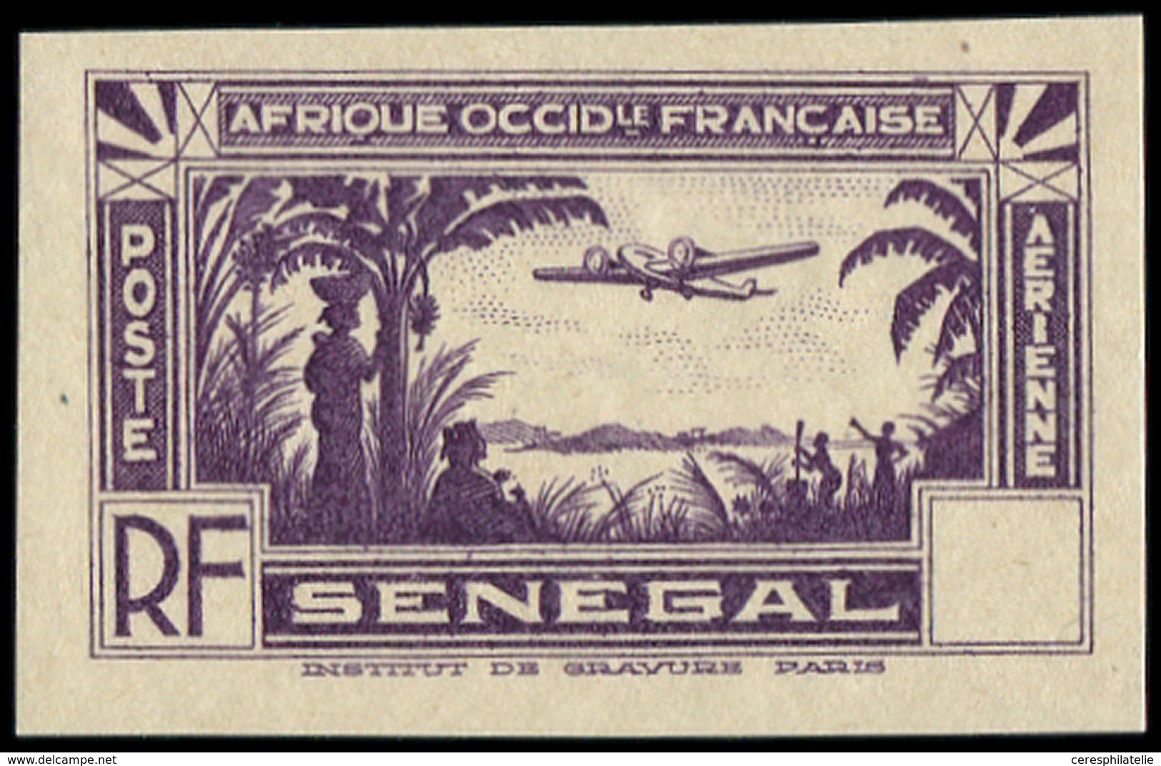 SENEGAL PA : Type A De 1935, Essai En Violet Sans La Valeur, NON DENTELE, TB - Sonstige & Ohne Zuordnung