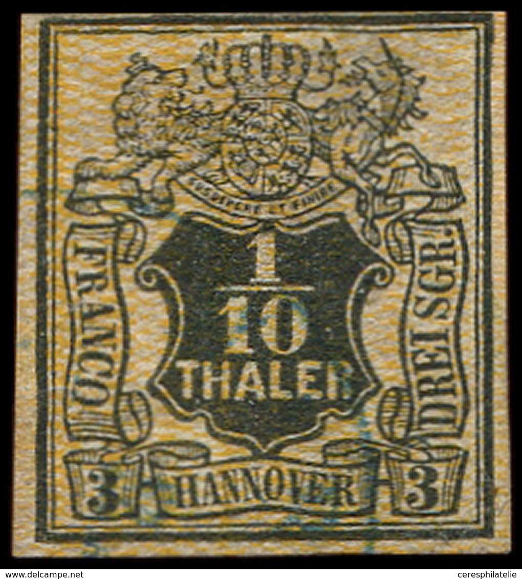 ALLEMAGNE (ANCIENS ETATS) HANOVRE 13 : 1/10t. Noir, Obl., TB - Hanover