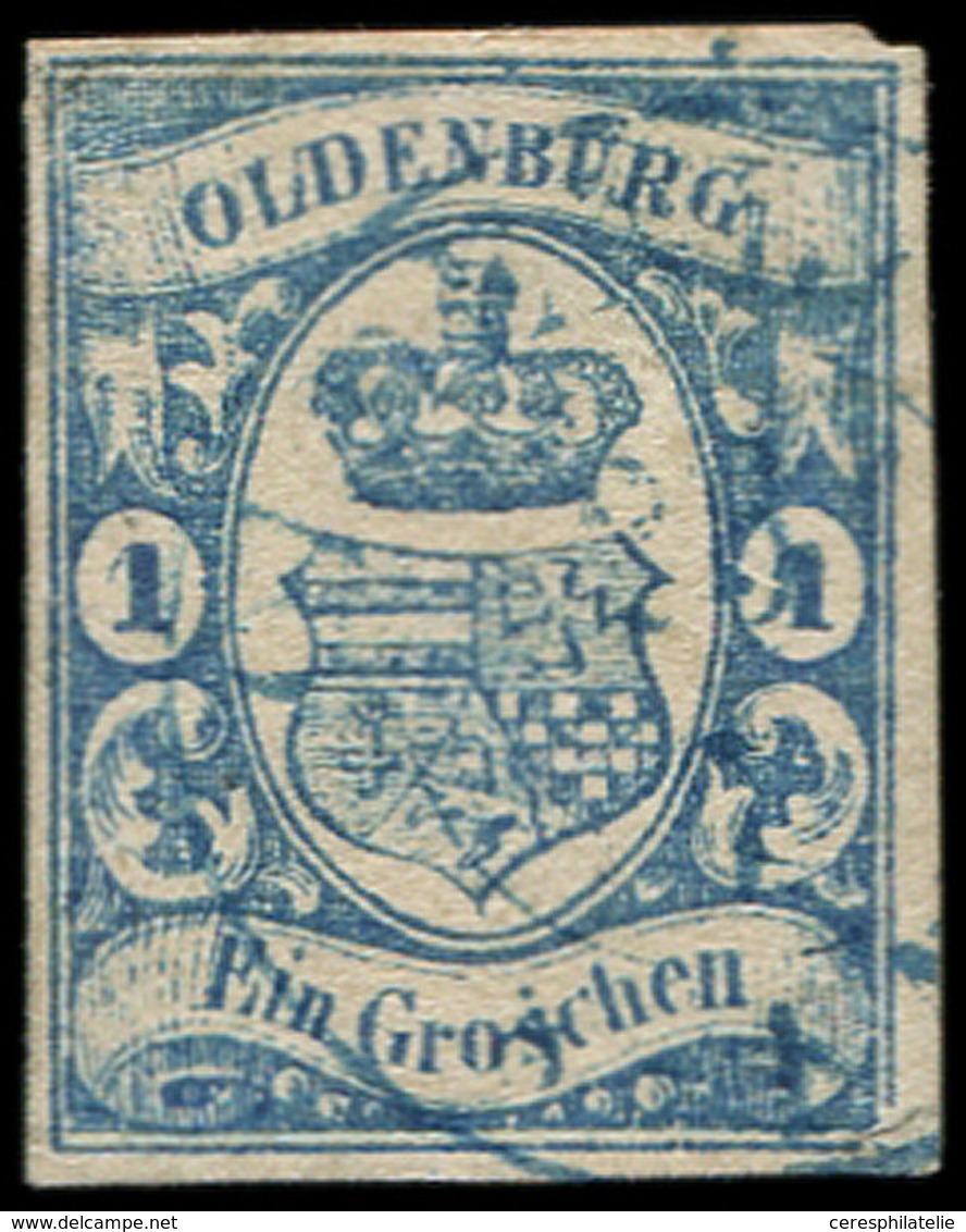 ALLEMAGNE (ANCIENS ETATS) OLDENBOURG 12 : 1g. Bleu, Obl., TB - Oldenburg