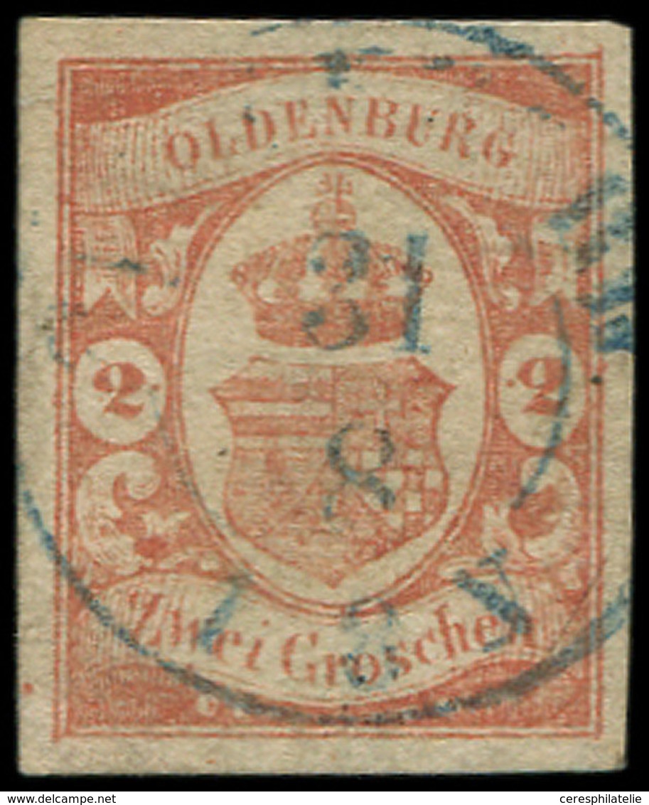 ALLEMAGNE (ANCIENS ETATS) OLDENBOURG 13 : 2g. Rouge, Obl., TB - Oldenburg