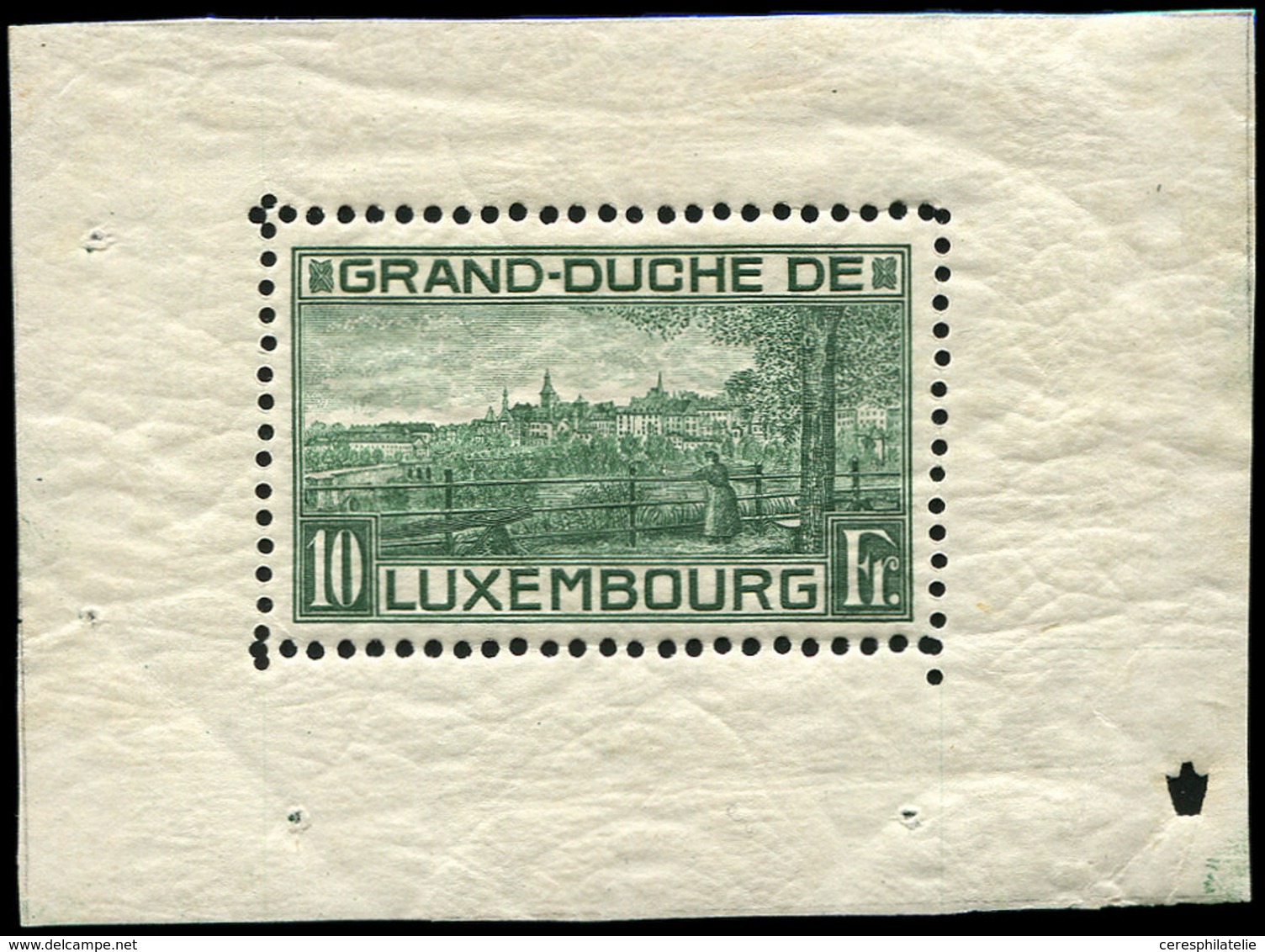 ** LUXEMBOURG BF 1A : 10f. Vert Foncé, TB - Blocks & Sheetlets & Panes