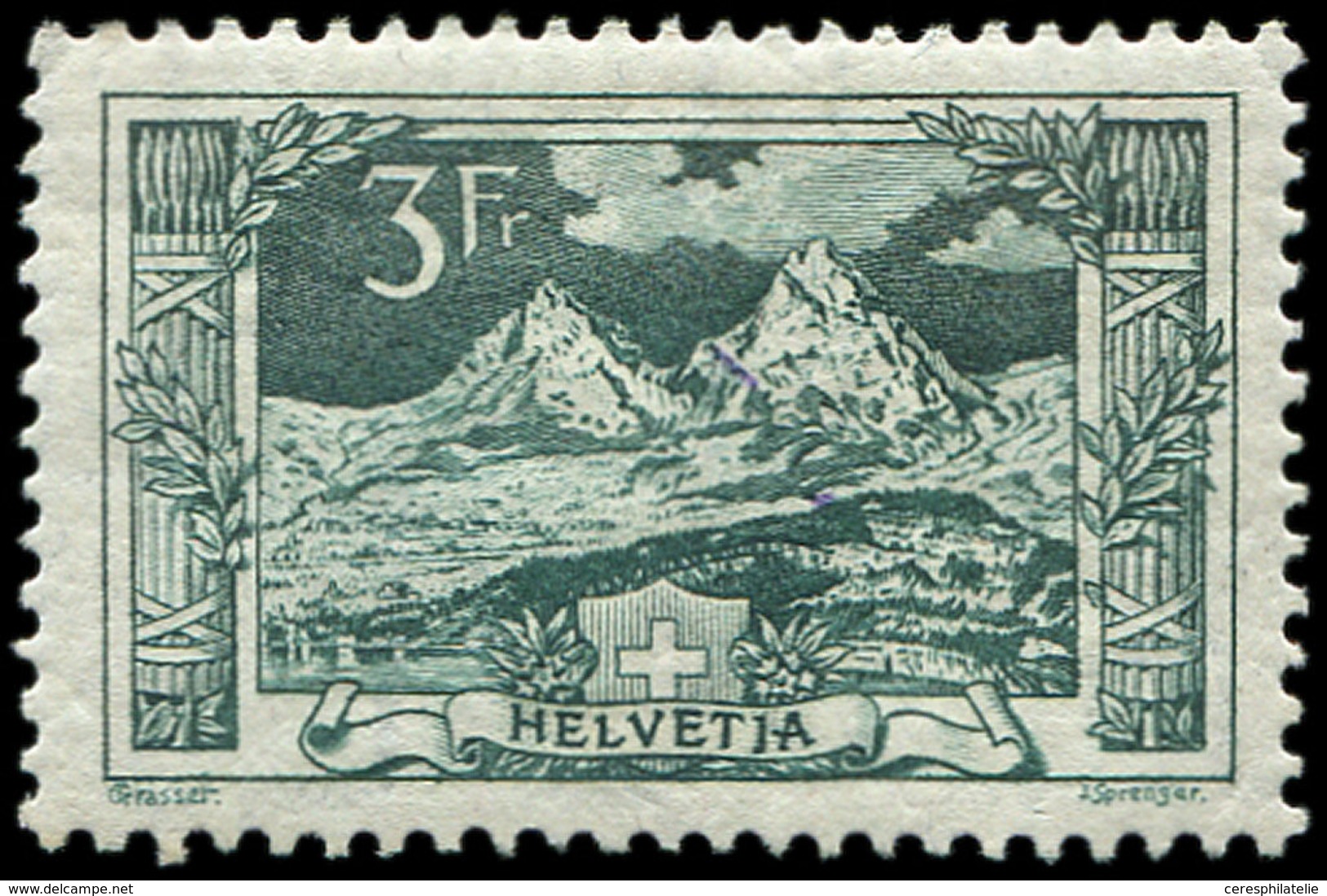 * SUISSE 142 : 3f. Vert De 1914-18, Infime Ch., TB - Used Stamps