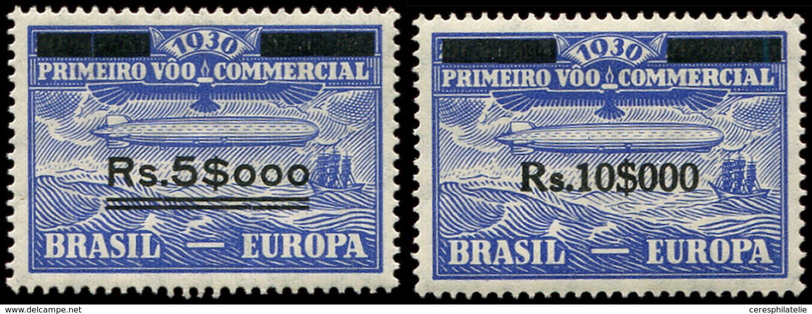 * BRESIL PA Privée Condor 15/16 : 5000r. Sur 20000 Outremer Et 10000r. Sur 20000 Outremer, TB - Airmail (Private Companies)