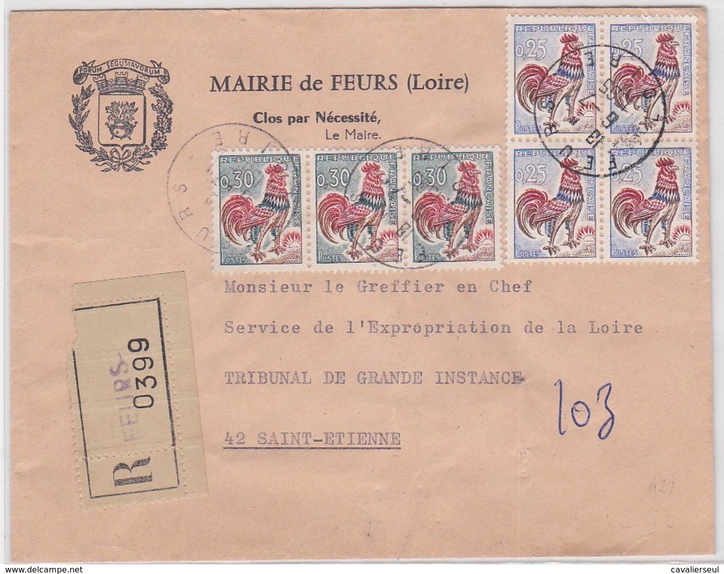 REC; MAIRIE De FEURS / 6.7.65 - 1961-....