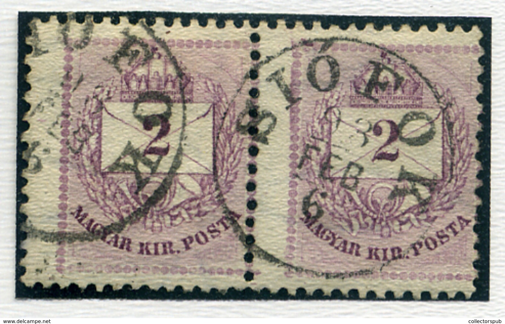 SIÓFOK 2Kr Pár (elfogazva), Szép Bélyegzés  /  2 Kr Pair  (special Perforation) Nice Pmk - Gebruikt