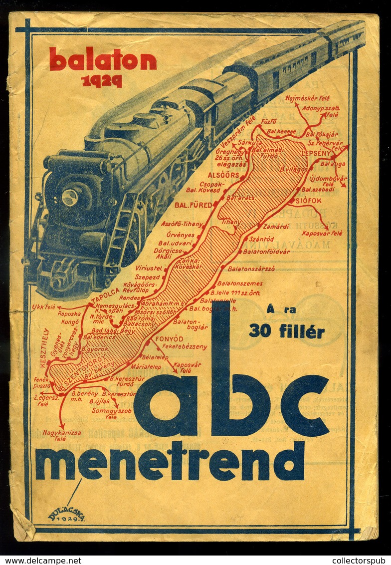 BALATON 1929. Dekoratív Menetrend  /  LAKE BALATON Decorative Train Schedule - Non Classificati