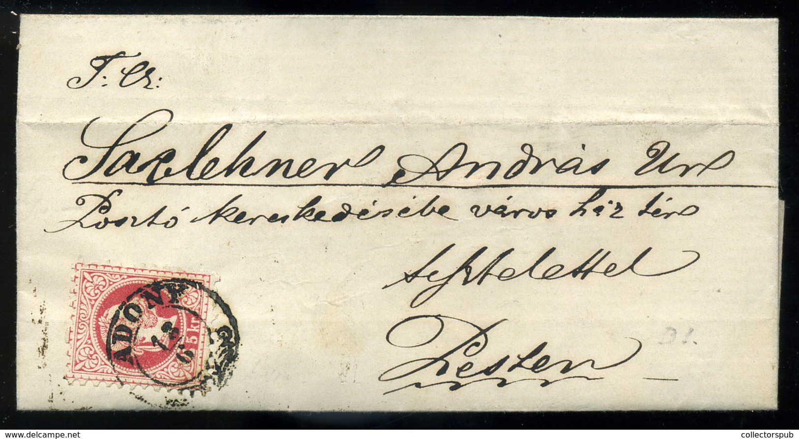 ADONY 1867.06. Levél 5Kr-ral Pestre Küldve  /  Letter 5 Kr To Pest - Oblitérés