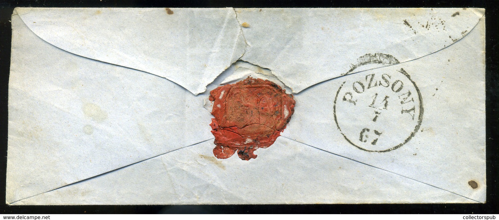 BUDA 1867. 5Kr-os Levél, Ritkább, Szép BUDA OFEN Bélyegzéssel Pozsonyba Küldve  /  5 Kr Letter Rare Nice BUDA Pmk To Poz - Oblitérés