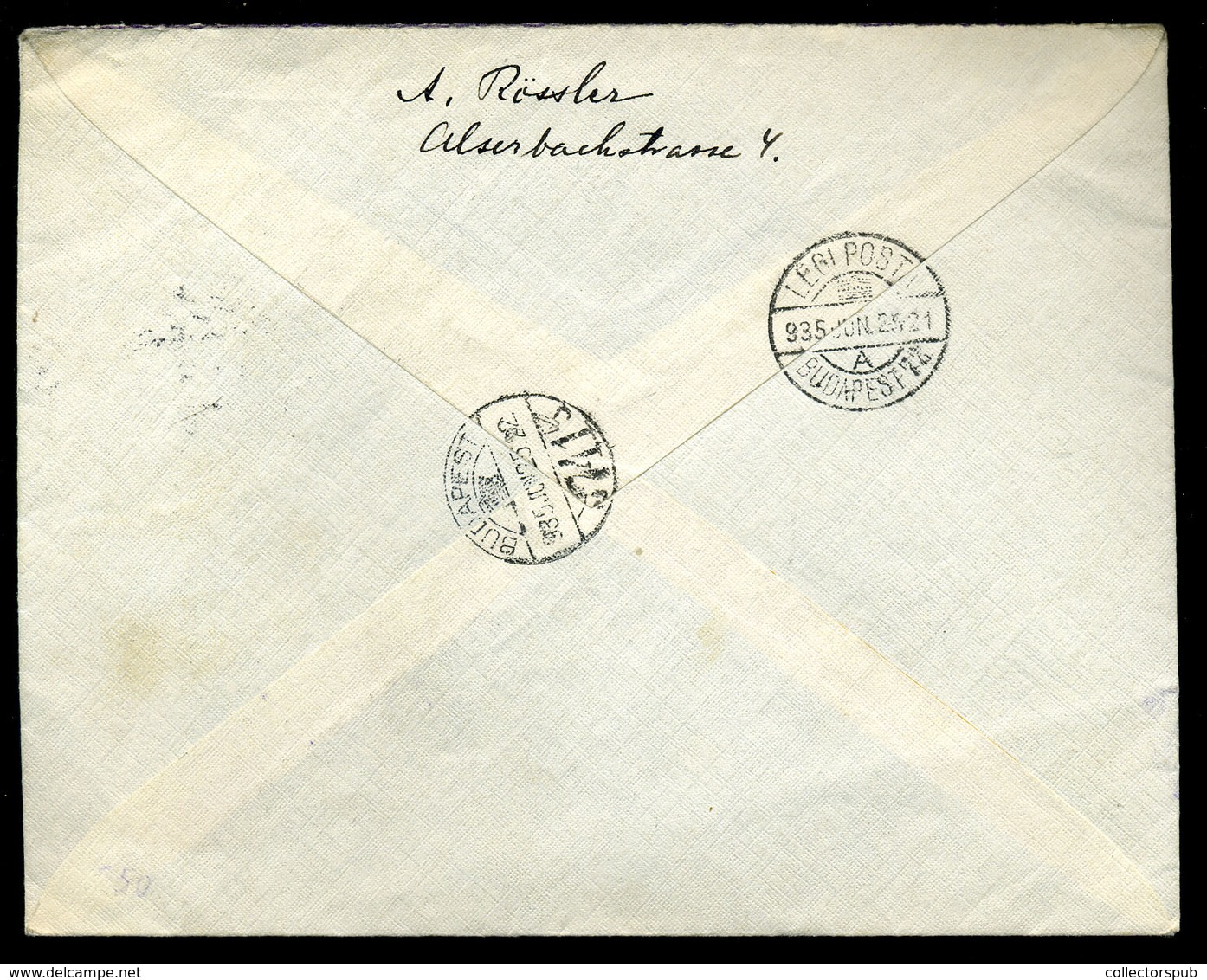 1935. Dekoratív Légi Levél Budapestre Küldve  /  Decorative Airmail Letter To Budapest - Altri & Non Classificati