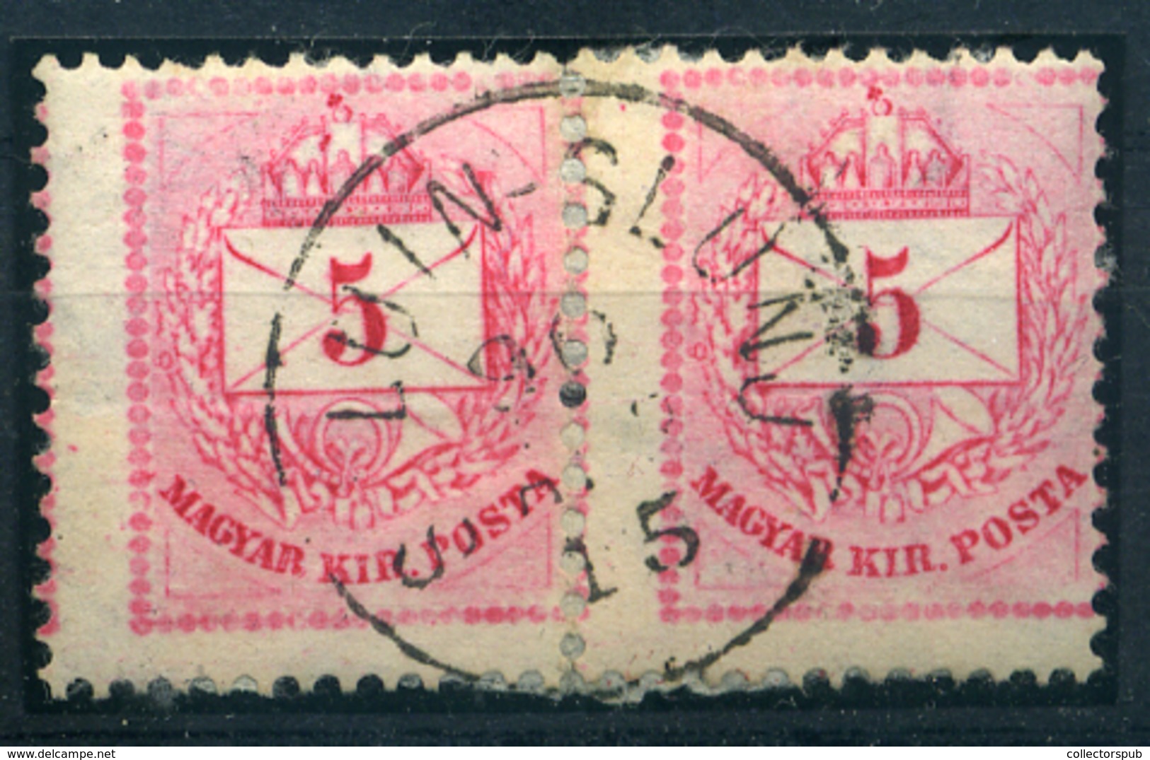 SZLUIN 5Kr (elfogazva) Pár Szép Bélyegzés  /  5 Kr  (special Perforation) Pair Nice Pmk - Usati