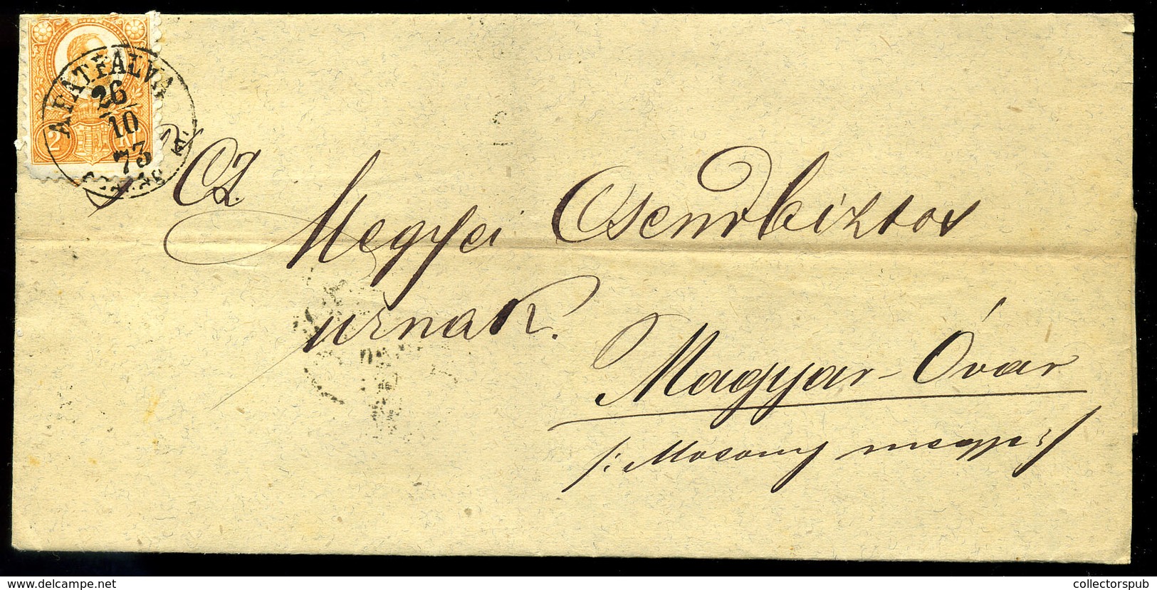 APÁTFALVA 1873. 2Kr-os Levél, Nagyon Szép Bélyegzéssel Magyaróvárra Küldve  /  2 Kr Letter Very Nice Pmk To Magyaróvár - Used Stamps