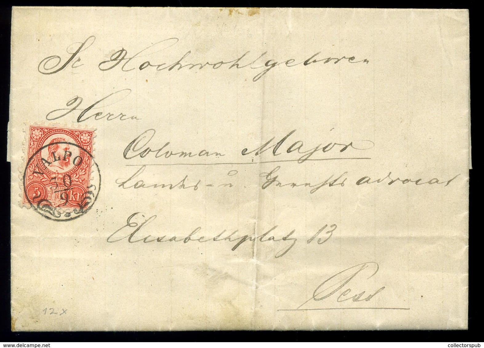 VALPO 1871. Szép 5Kr-os Levél, Tartalommal Pestre Küldve - Used Stamps