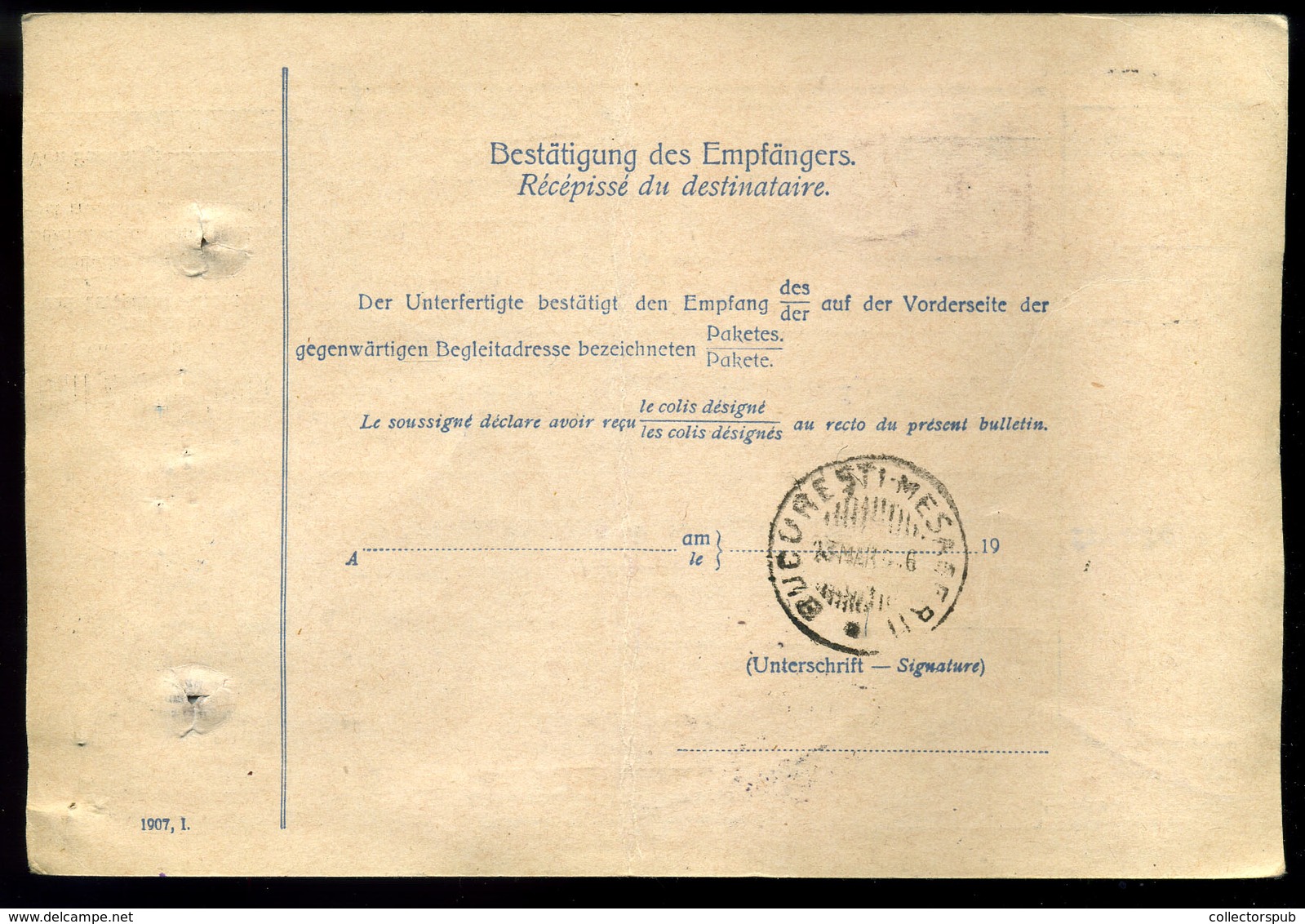 AUSZTRIA 1916. Bodenbach , Csomagszállító Romániába Küldve  /  AUSTRIA Parcel P.card To Romania - Covers & Documents