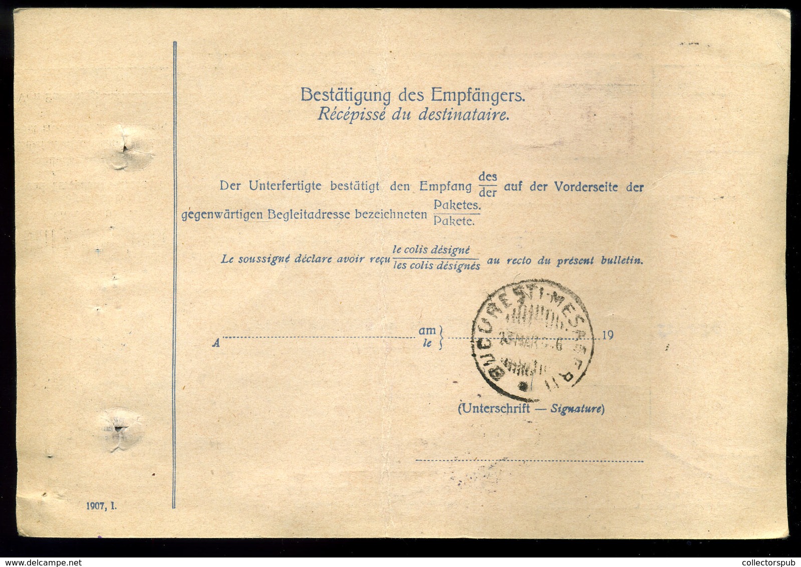 AUSZTRIA 1916. Bodenbach , Csomagszállító Romániába Küldve  /  AUSTRIA Parcel P.card To Romania - Lettres & Documents