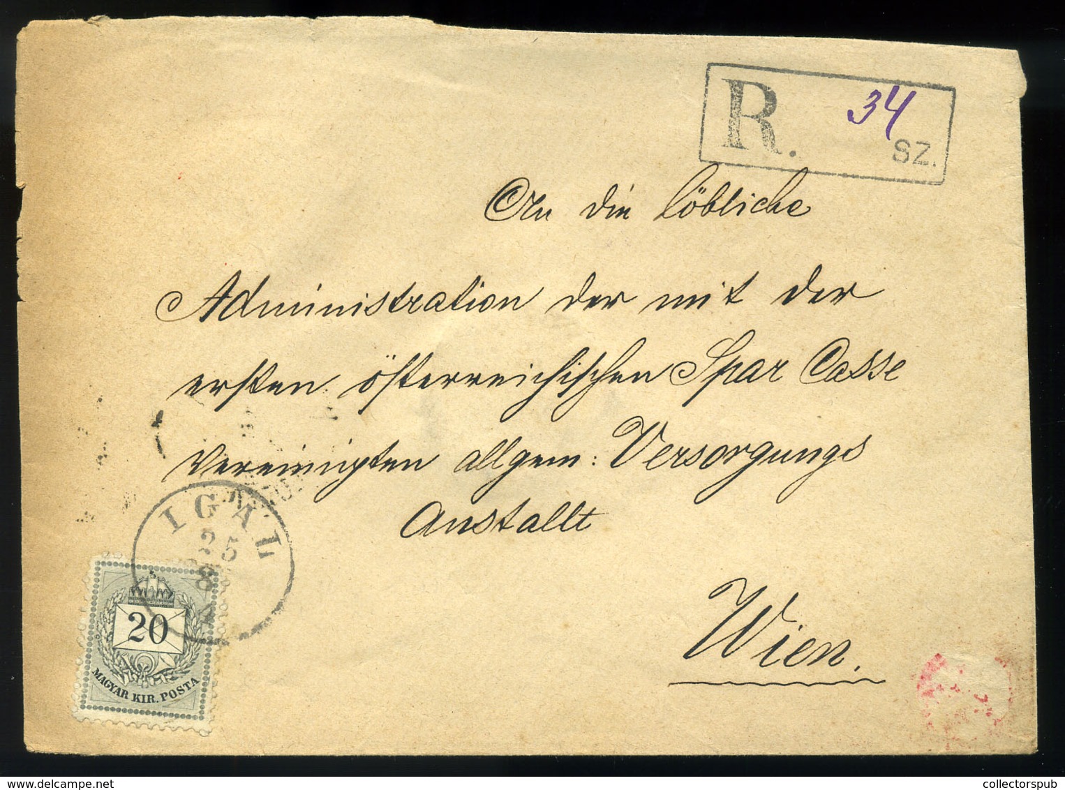IGAL 1884. Ajánlott 20Kr-os Levél Bécsbe Küldve - Oblitérés