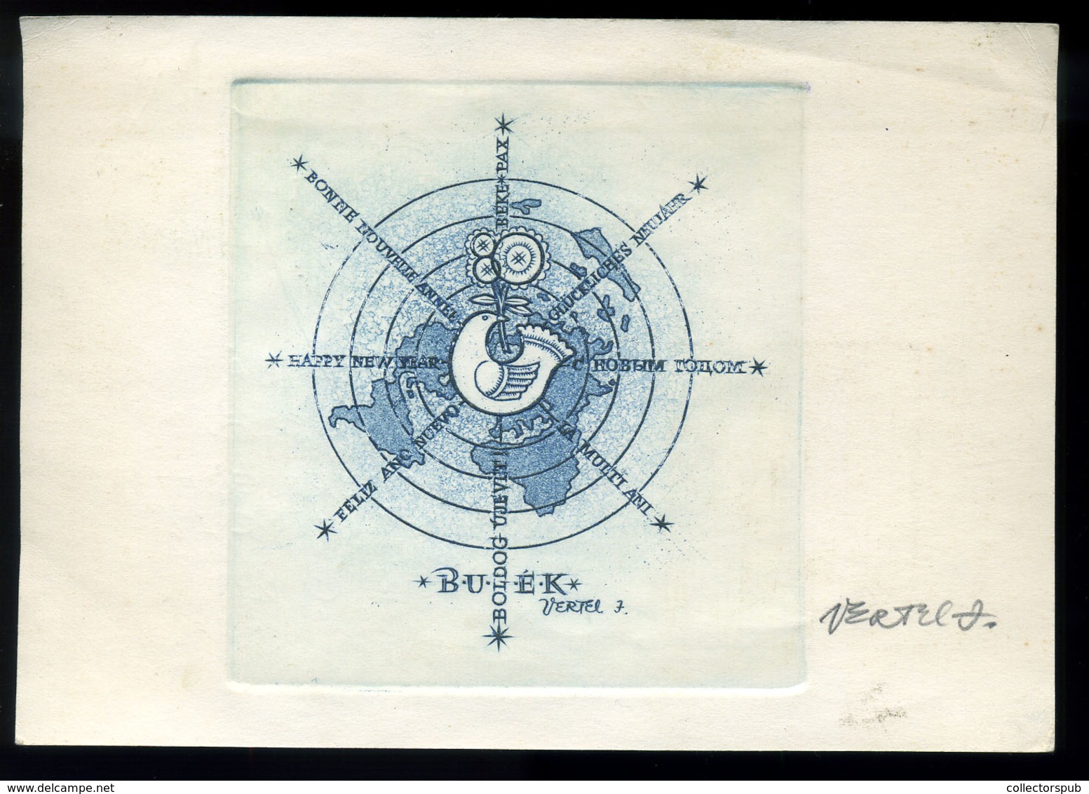 1979. Díjjegyes Levlap,a Tervező Vertel J. Aláírásával, Hátoldali Rézkarccal  /  Stationery P.card Signed By Engineer J. - Lettres & Documents