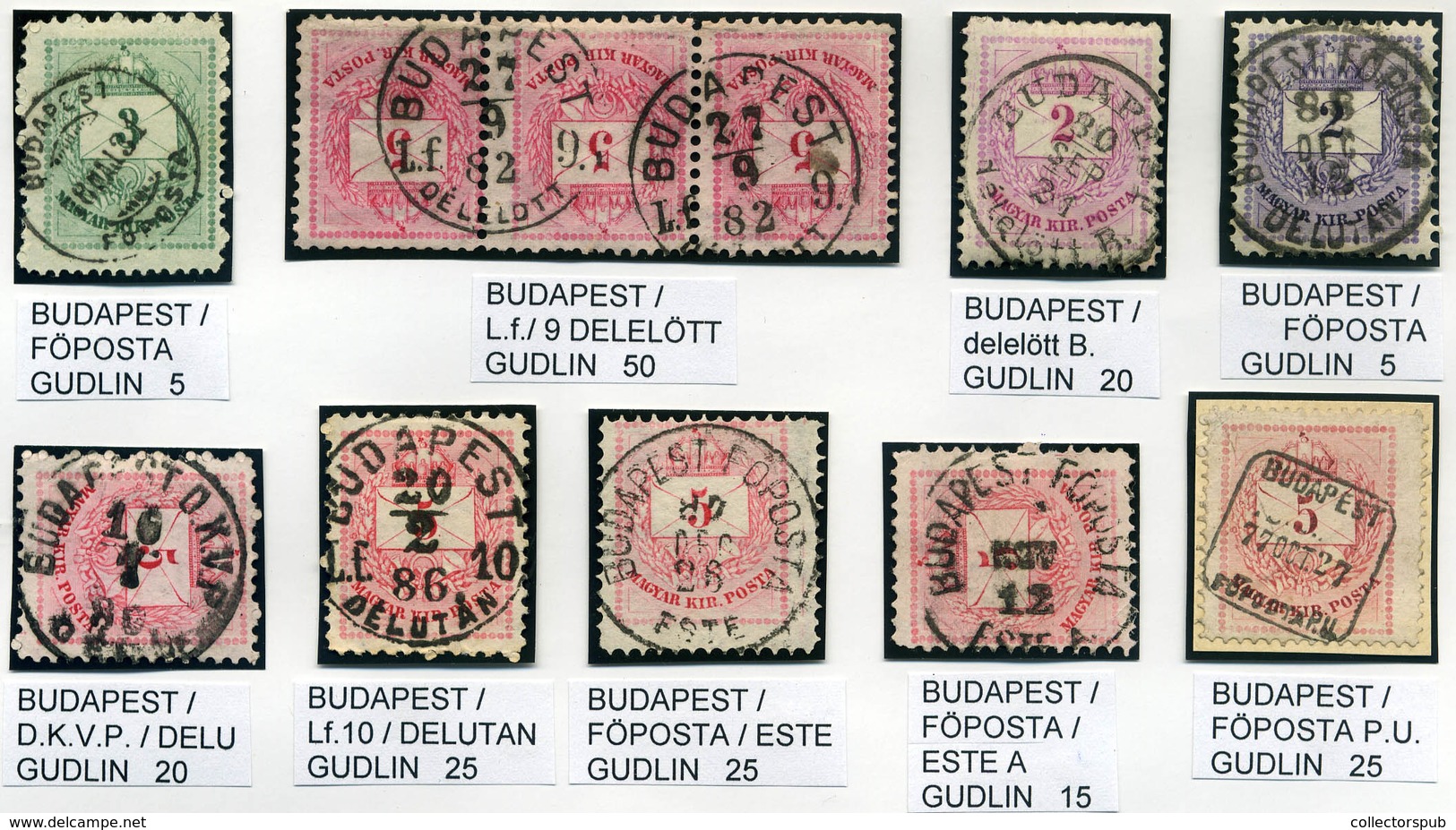 BUDAPEST Krajcáros Bélyegzések Albumlapon,válogatott Darabok, Jó Tétel! - Used Stamps