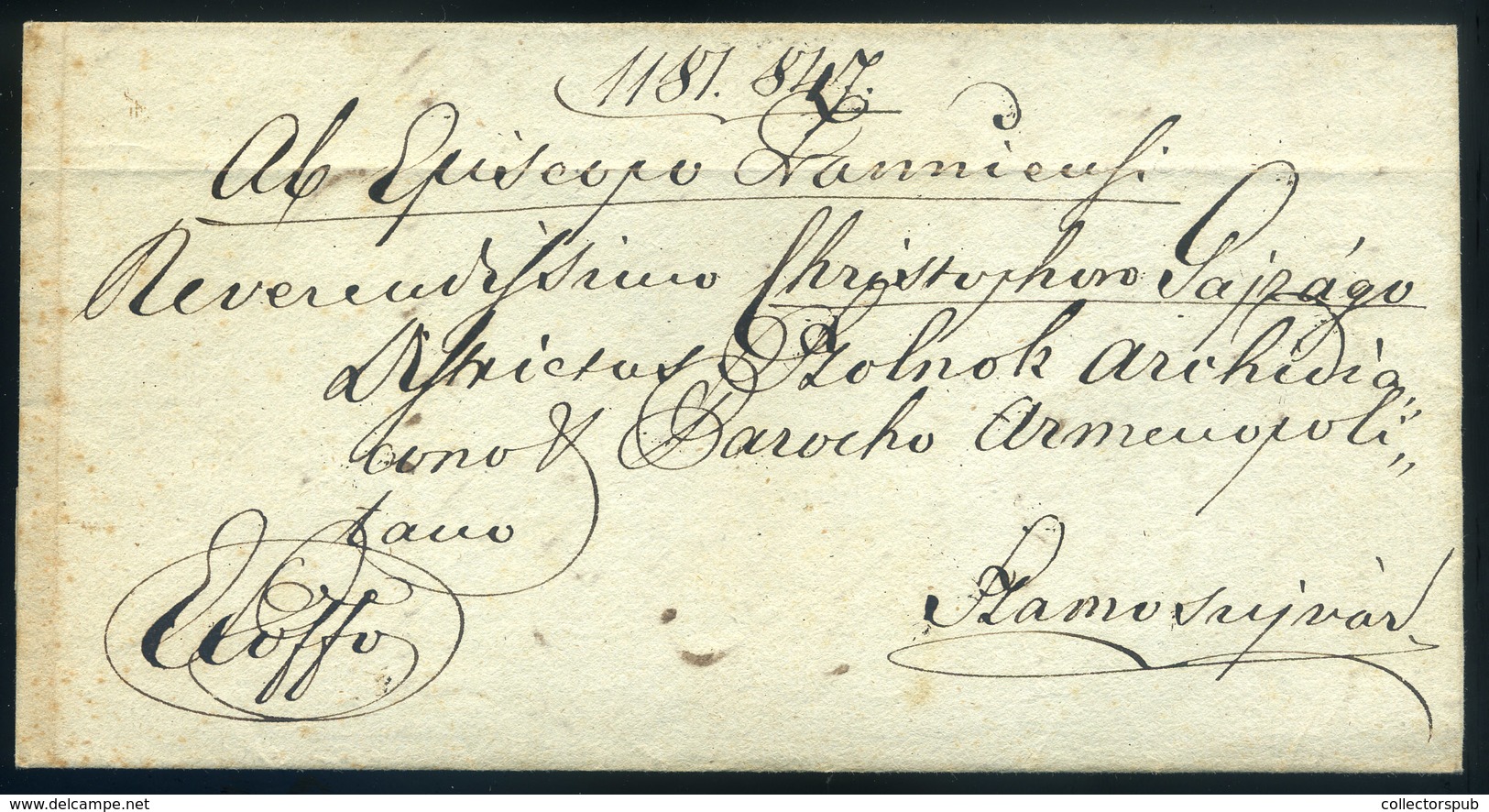 SZAMOSUJVÁR 1847. Kolozsváron Feladott Ex Off Levél,tartalommal Szamosújvár Negatív, Dátum Kiegészítéses érkezési Bélyeg - ...-1867 Prephilately