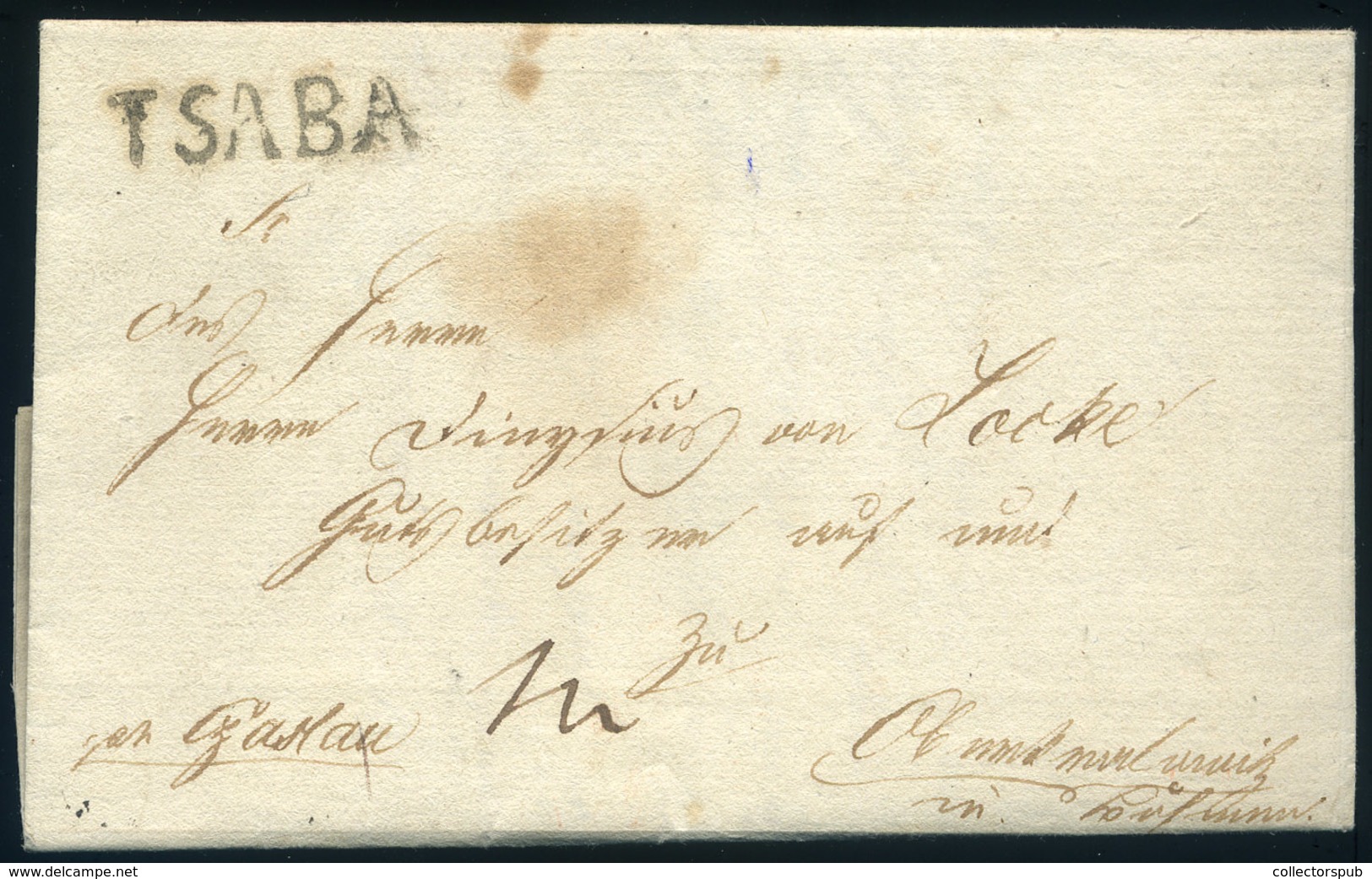 BÉKÉSCSABA 1838. Portós Levél, Tartalommal "TSABA" Czaslau-ba Küldve - ...-1867 Prefilatelia