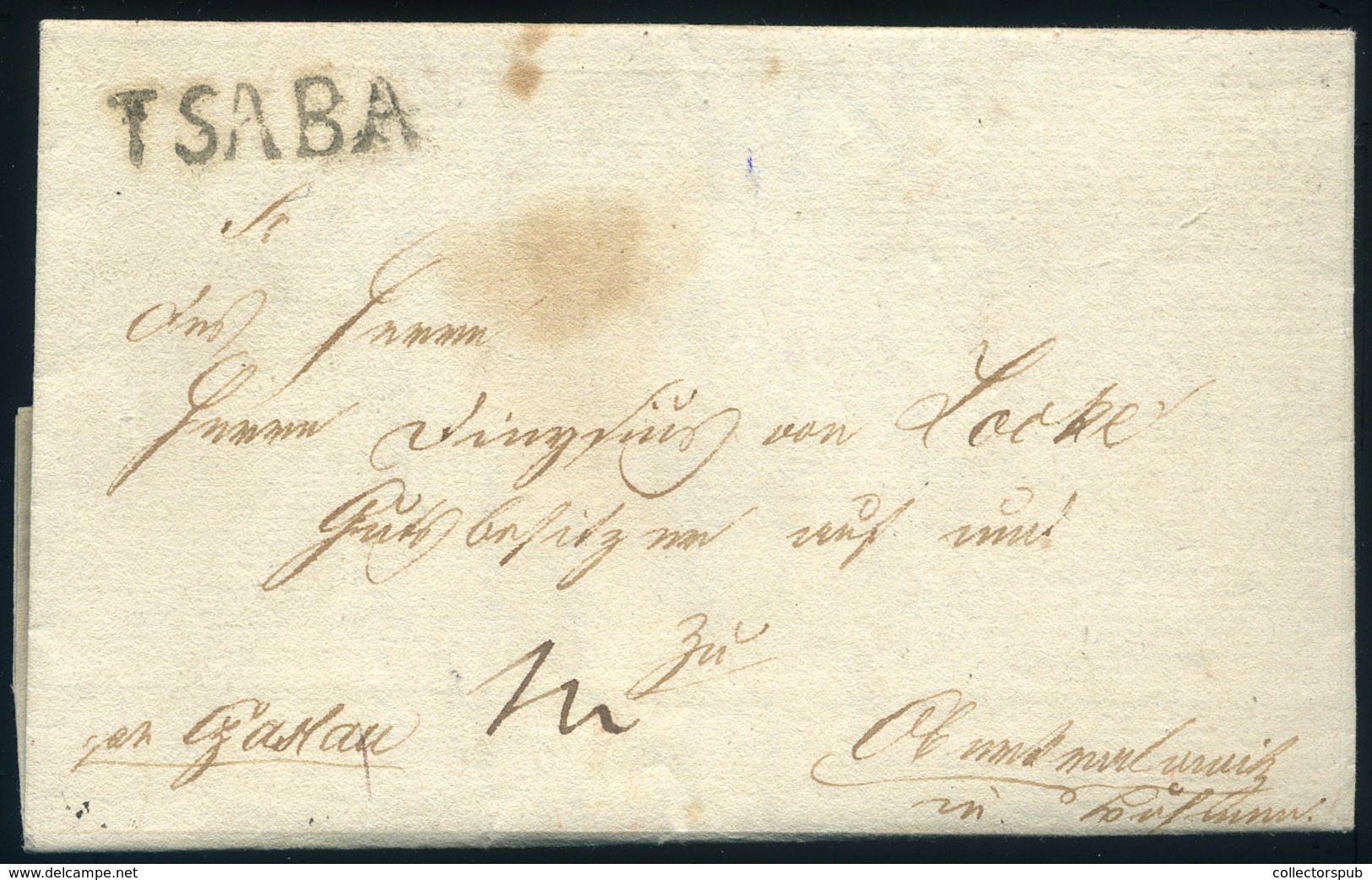 BÉKÉSCSABA 1838. Portós Levél, Tartalommal "TSABA" Czaslau-ba Küldve - ...-1867 Prephilately