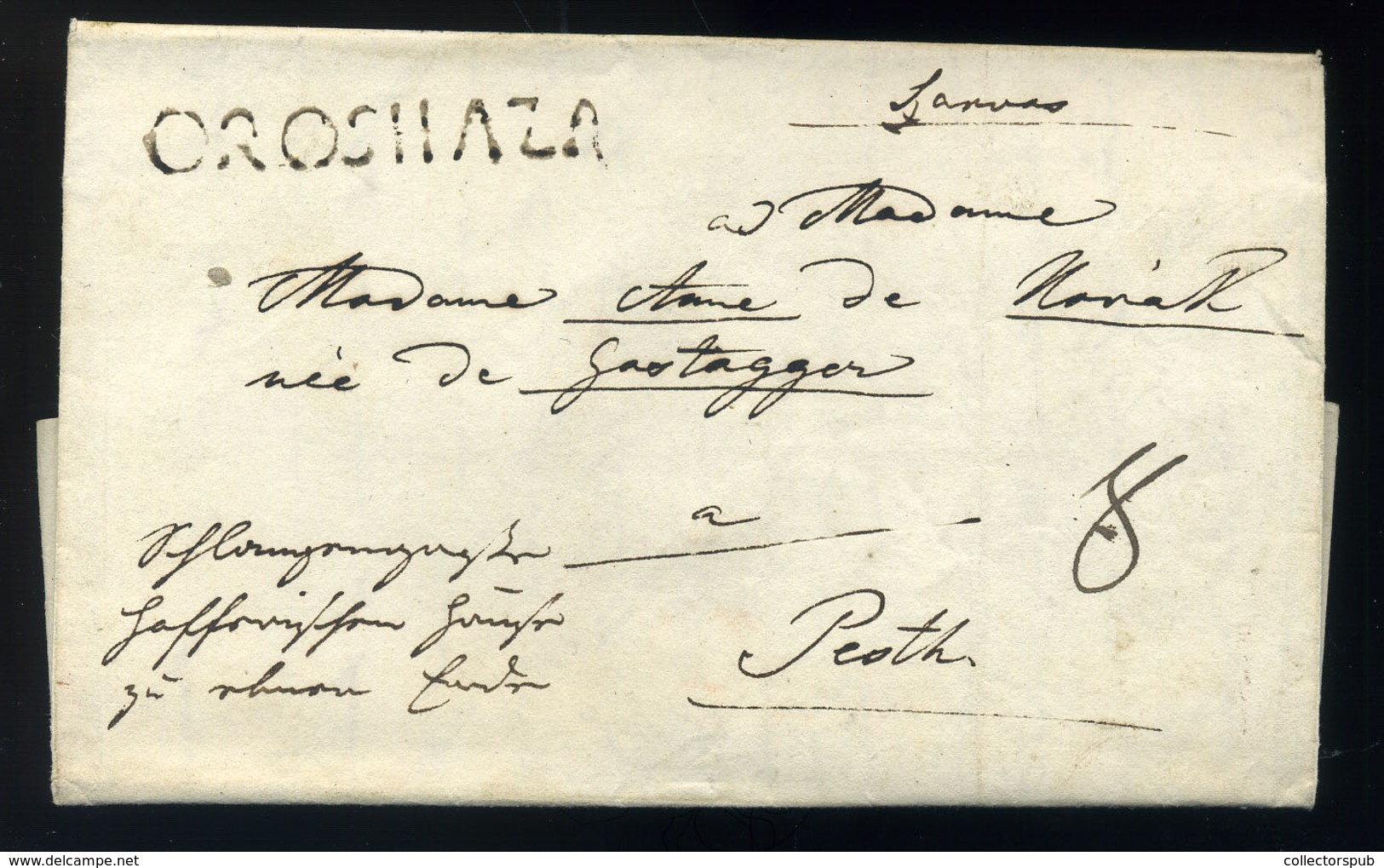 OROSHÁZA 1835. Cca. Szarvason Megírt Portós Levél , Tartalommal Pestre Küldve - ...-1867 Préphilatélie