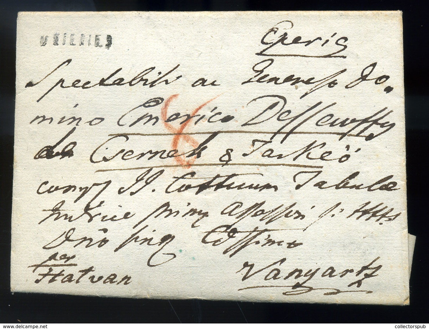 EPERJES 1829. Szép Portós Levél, Tartalommal Vanyrcra Küldve - ...-1867 Préphilatélie