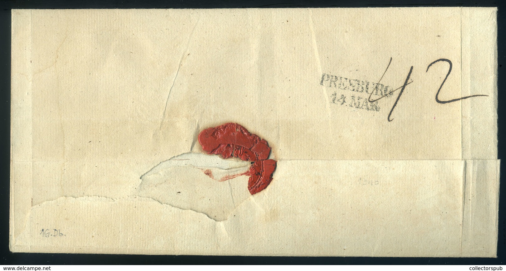 ARAD 1840. Levél, Piros Bélyegzéssel Pozsonyba Küldve , érk. Bélyegzéssel - ...-1867 Préphilatélie