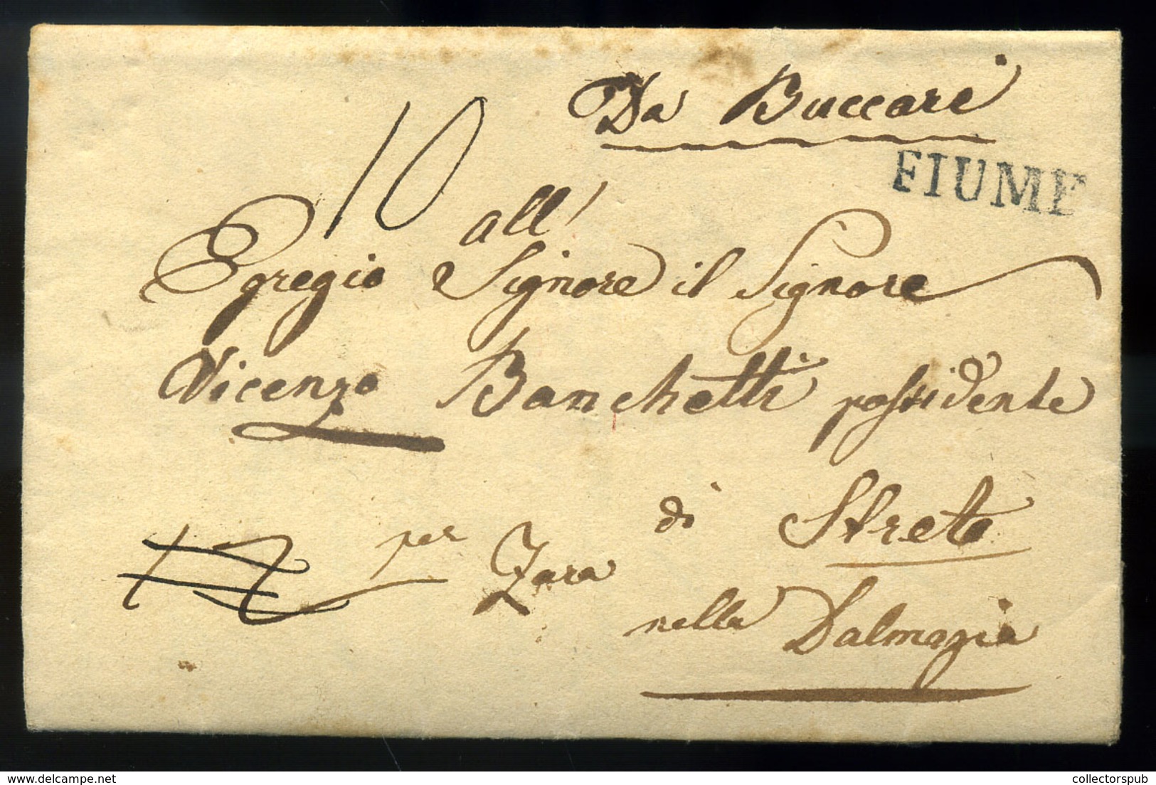 FIUME 1836. Buccari-ban Megírt Portós Levél Triestbe Küldve - ...-1867 Prephilately