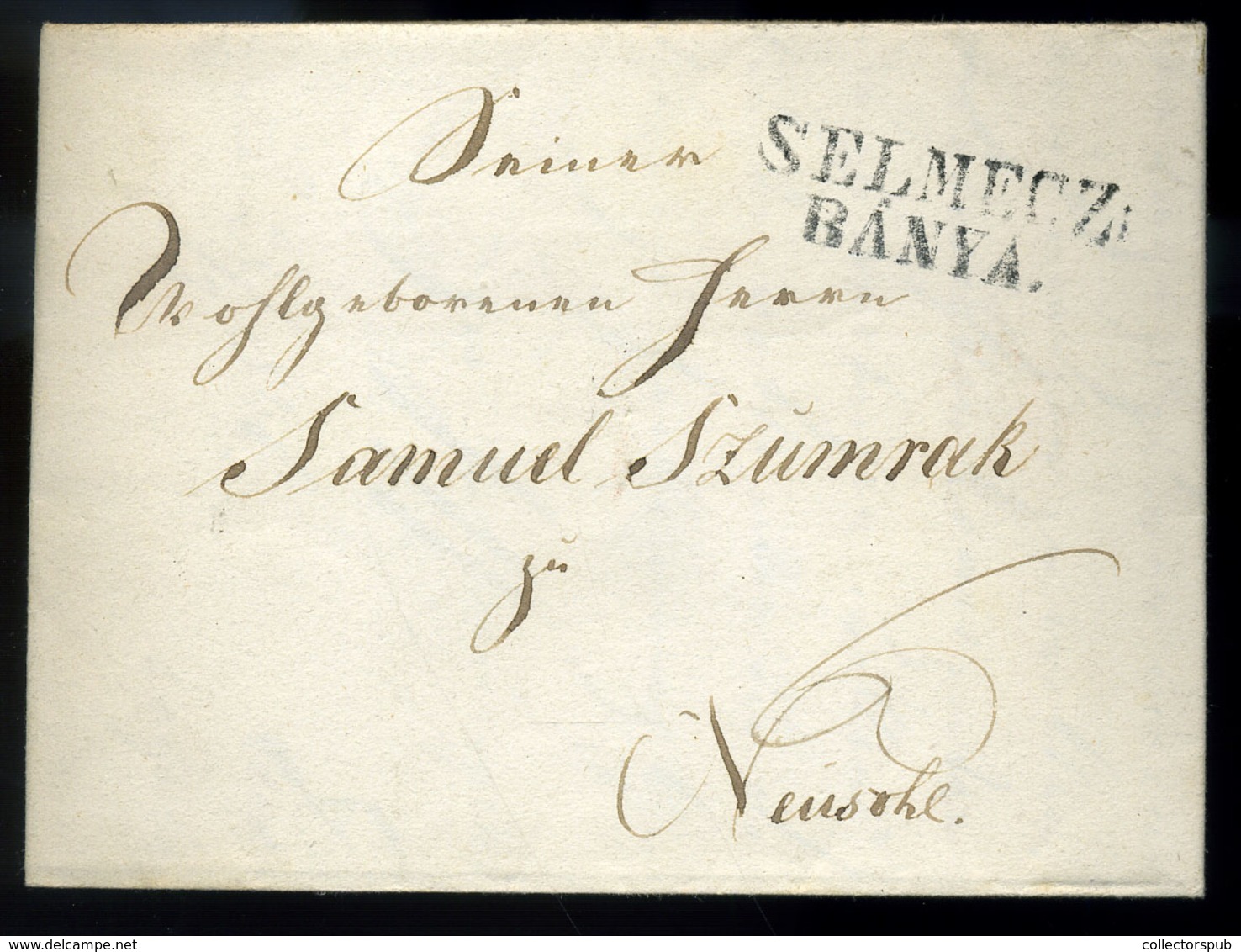 SELMECBÁNYA 1846. Dekoratív Portós Levél Nyitrára Küldve  /  Nice Unpaid Letter To Nyitra, Decorative - ...-1867 Prefilatelia