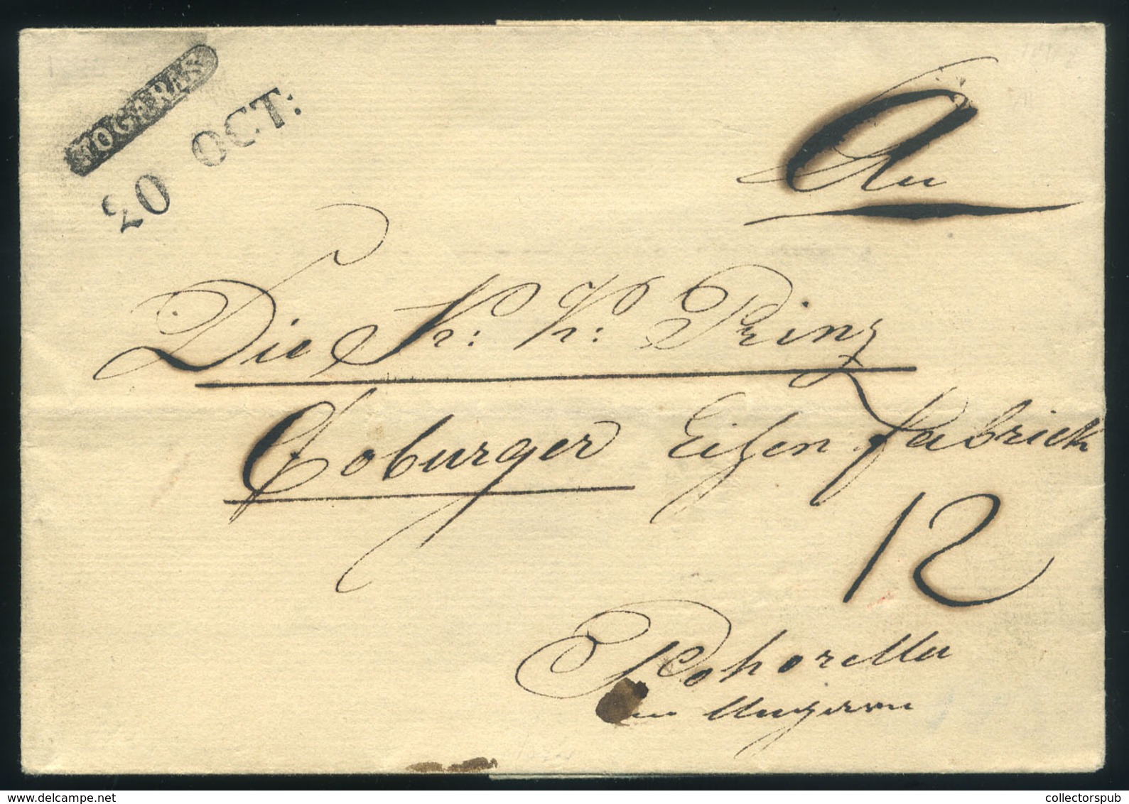 FOGARAS 1842. Portós Levél, Szép Negatív , Dátumos Bélyegzéssel Pohorellára Küldve  /  Nice Unpaid Letter To Pohorella N - ...-1867 Préphilatélie