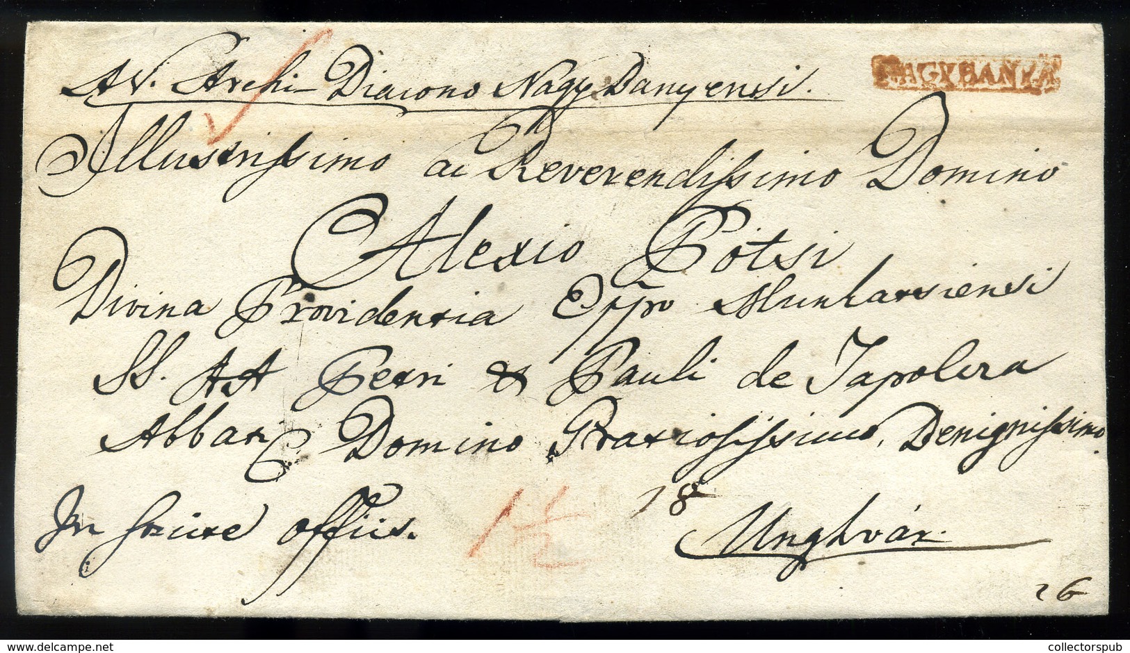 NAGYBÁNYA 1827. Portós Levél Ungvárra Küldve, Piros Bélyegzéssel  /  Nice Unpaid Letter To Ungvár Red Pmk - ...-1867 Prephilately