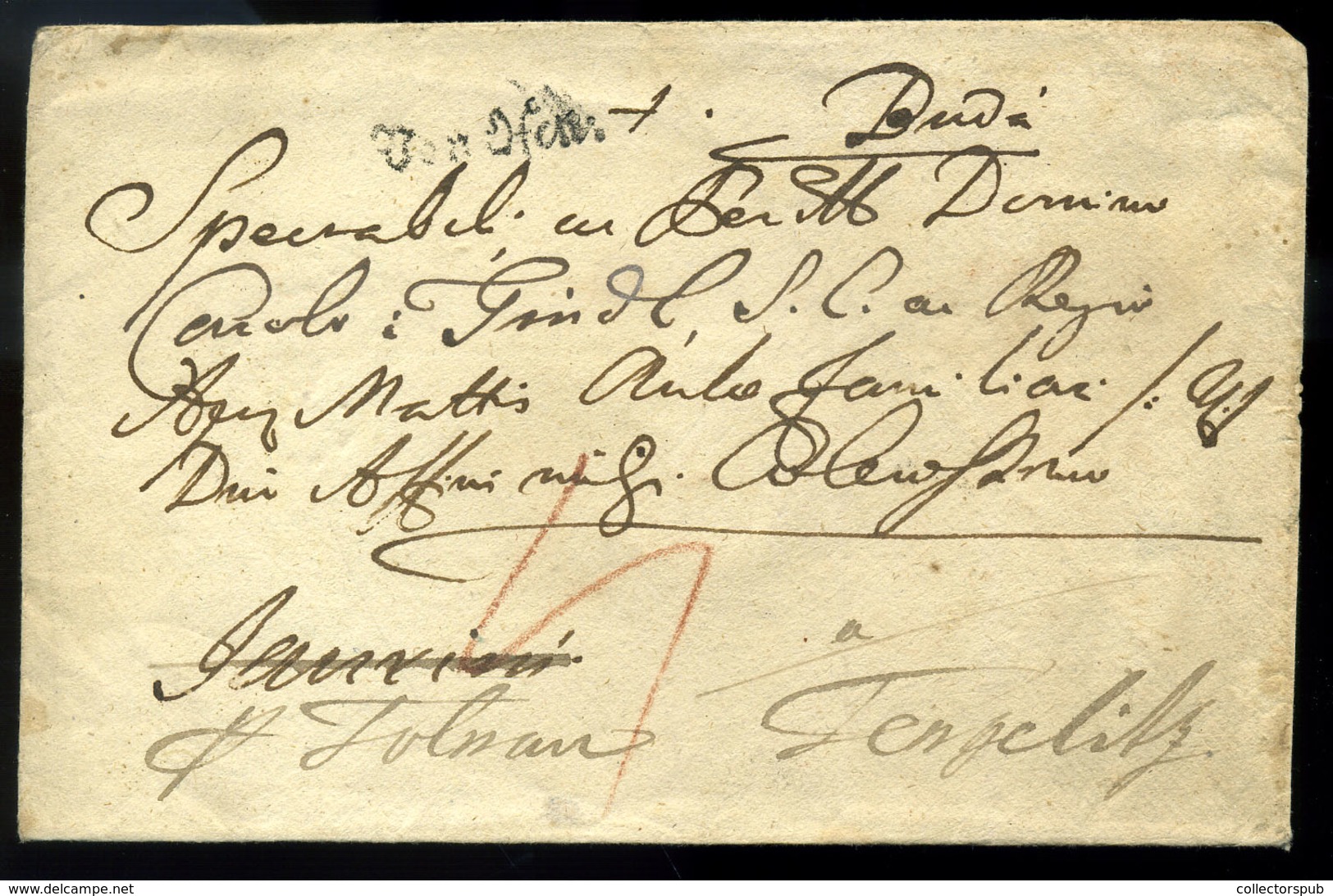 BUDA 1785. Portós Levél "Von Ofen" Tengelicre Küldve    /  Nice Unpaid Letter To Tengelic - ...-1867 Prefilatelia