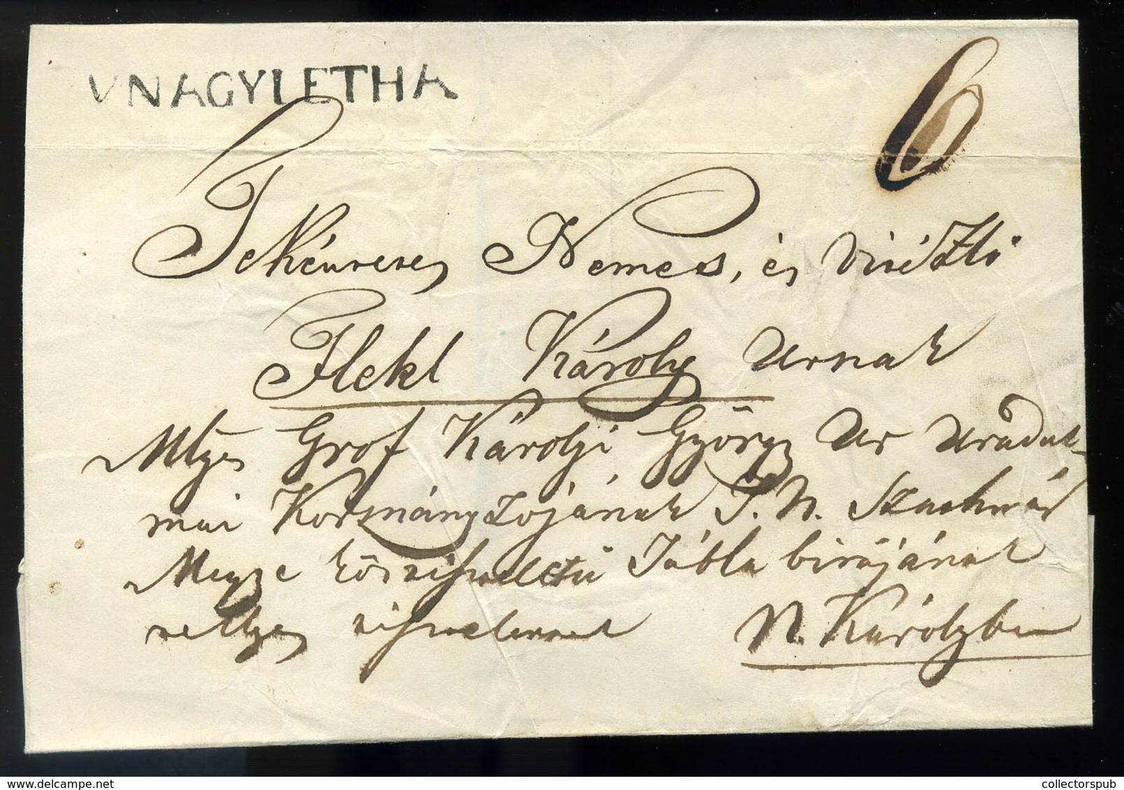 NAGYLÉTA Portós Levél Nagykárolyba Küldve  /  Nice Unpaid Letter To  Nagykároly - ...-1867 Préphilatélie