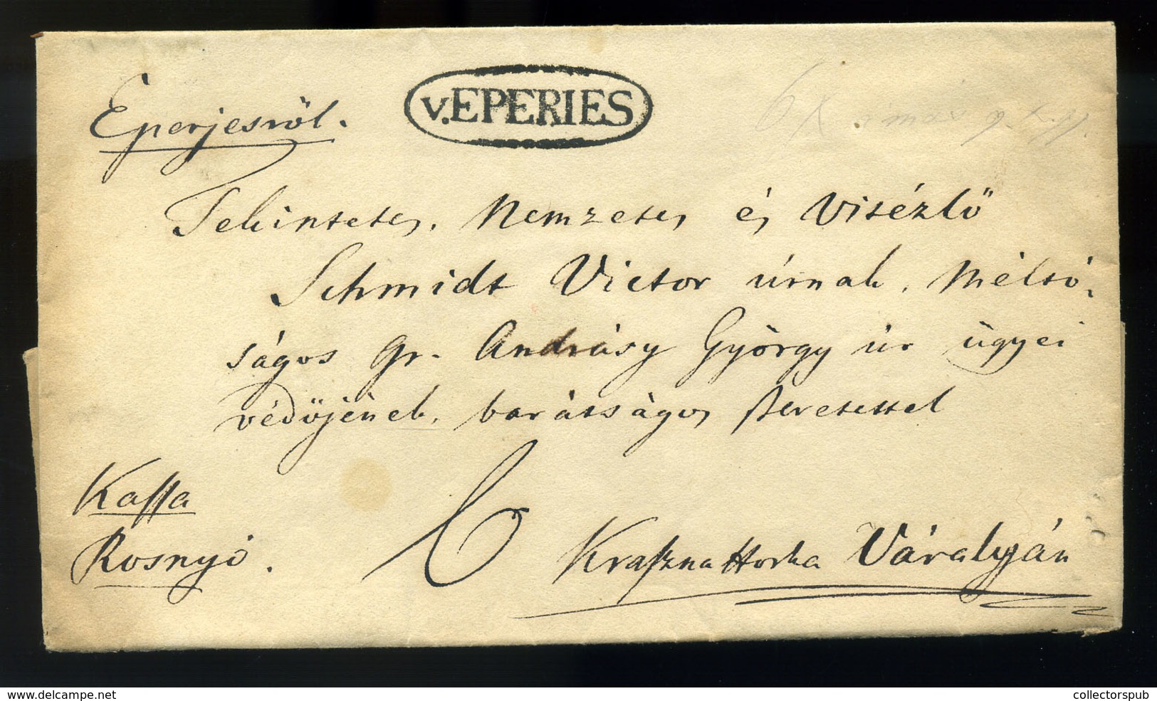 EPERJES 1842. Szép Portós Levél Krasznahorkára Küldve  /  Nice Unpaid Letter To Krasznahorka - ...-1867 Préphilatélie