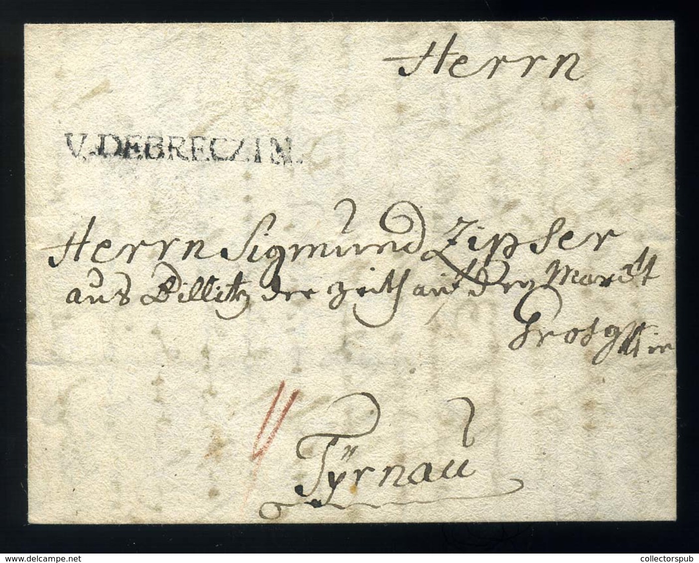 DEBRECEN 1761. Szép Portós Levél, Tartalommal Nagyszombatra Küldve  /  Nice Unpaid Letter To  Nagyszombat - ...-1867 Préphilatélie