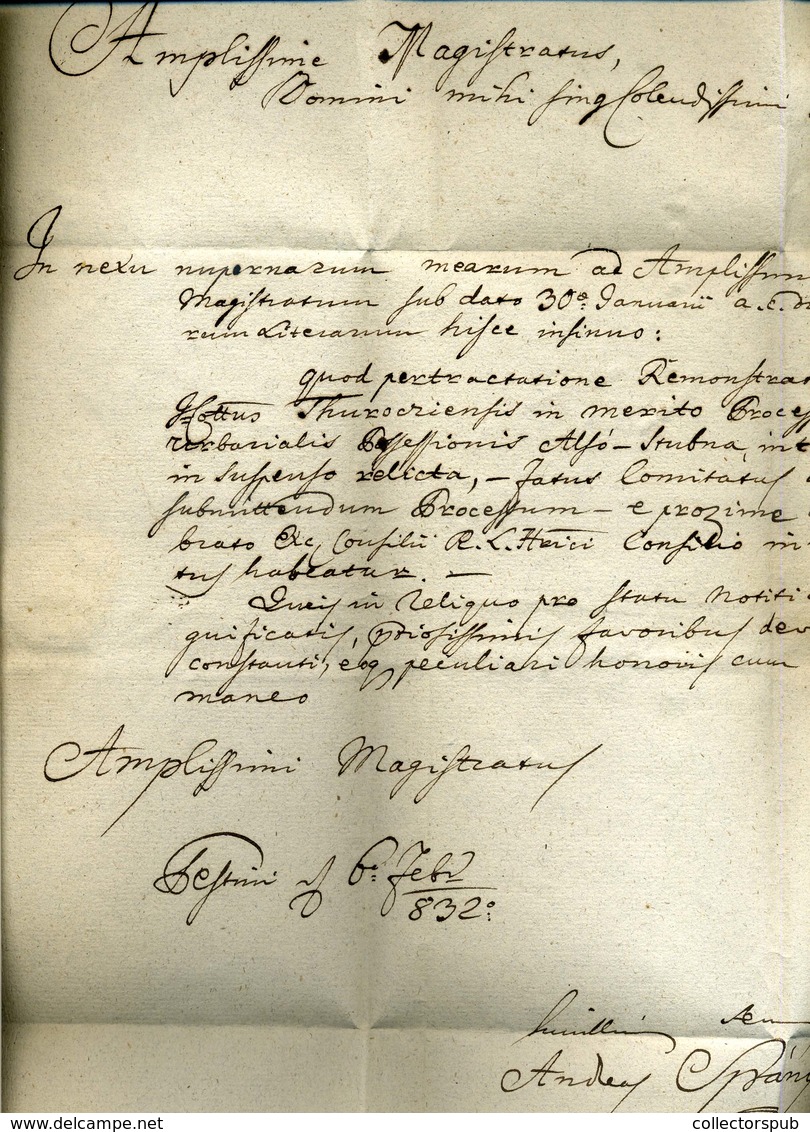 PEST 1832. Tértivevényes Portós Levél, Tartalommal Körmöcbányára Küldve  /  Nice Unpaid Letter To Körmöcbánya Cont. Retu - ...-1867 Prephilately