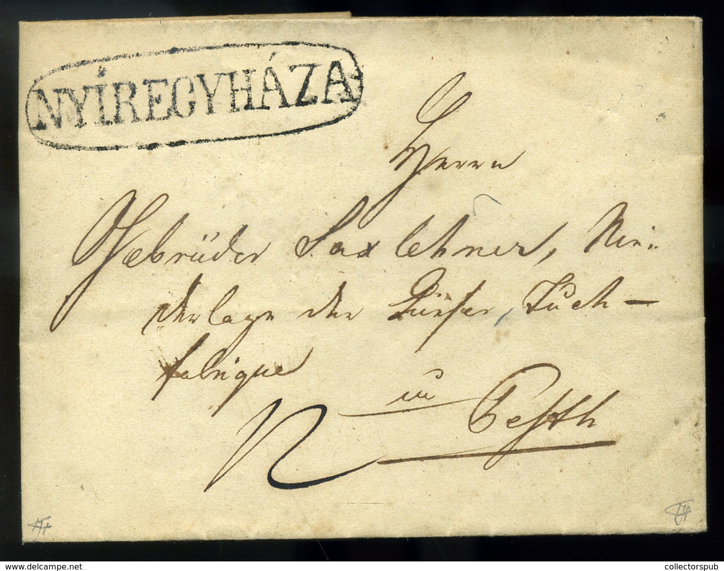 NYÍREGYHÁZA 1845. Szép Portós Levél, Tartalommal Pestre Küldve  /  Nice Unpaid Letter Cont To Pest - ...-1867 Prephilately