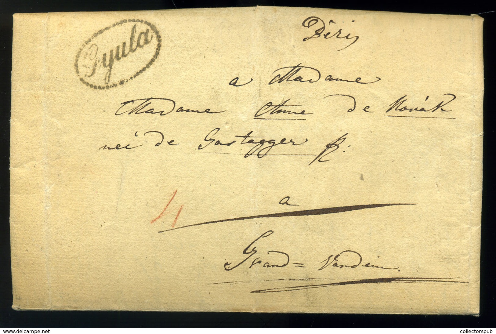 GYULA 1830. Szép Portós Levél, Tartalommal Nagyváradra Küldve  /  Nice Unpaid Letter Cont. To Nagyvárad - ...-1867 Préphilatélie