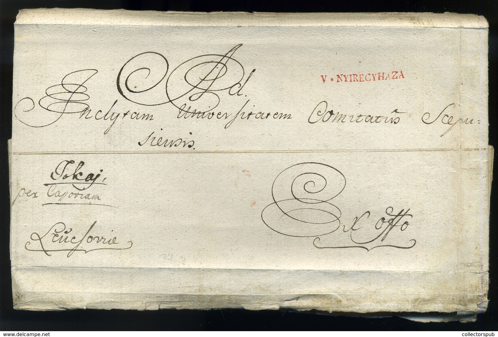 NYÍREGYHÁZA 1785. Ex Offo Levél, Nagyon Szép Piros Bélyegzéssel Lőcsére Küldve  /  Official Letter Nice Red Pmk To Lőcse - ...-1867 Préphilatélie