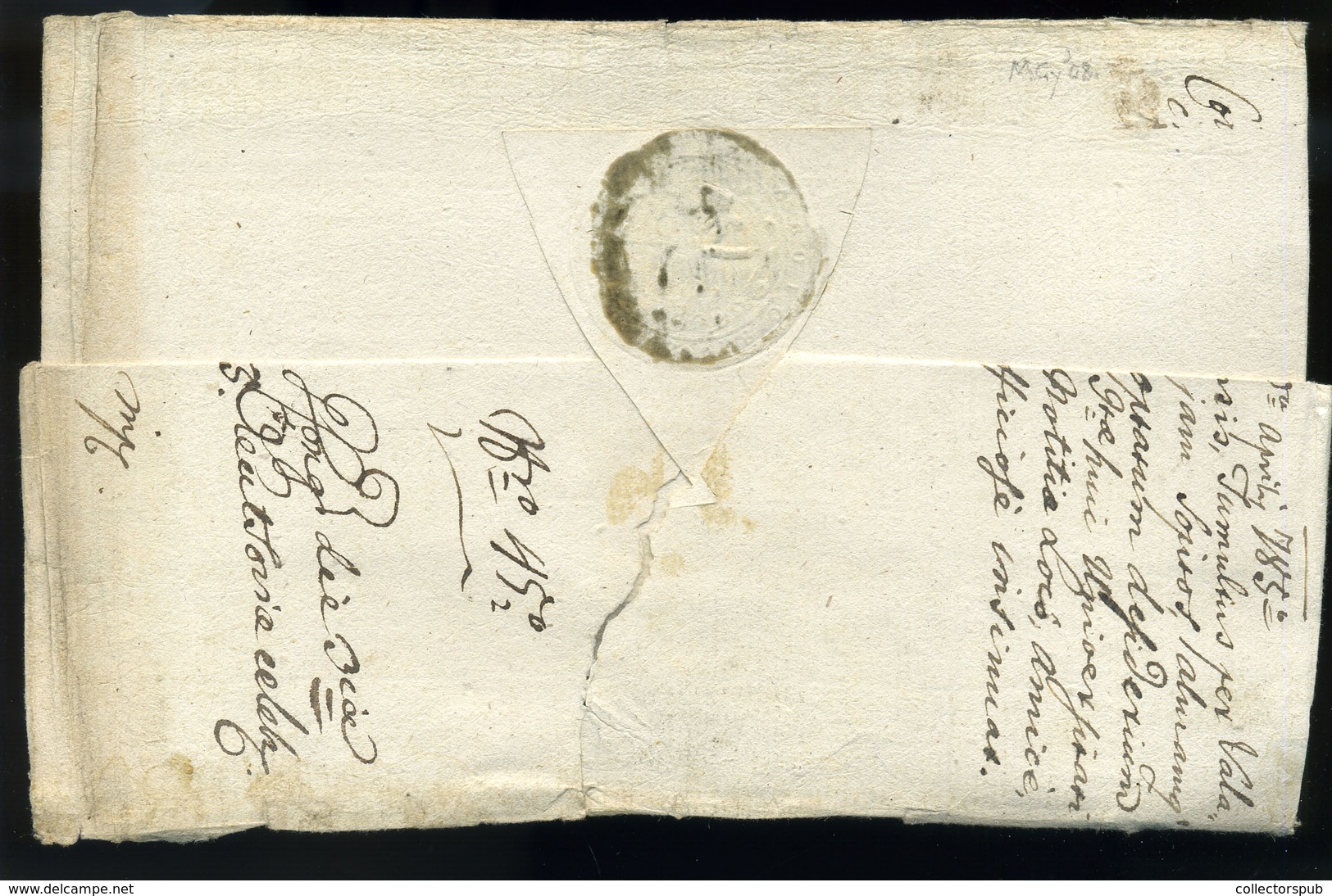 NYÍREGYHÁZA 1785. Ex Offo Levél, Nagyon Szép Piros Bélyegzéssel Lőcsére Küldve  /  Official Letter Nice Red Pmk To Lőcse - ...-1867 Préphilatélie